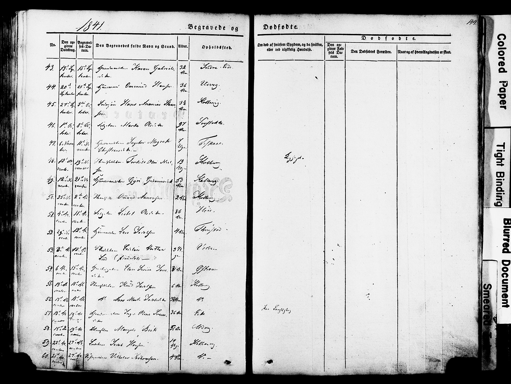 Avaldsnes sokneprestkontor, SAST/A -101851/H/Ha/Haa/L0007: Parish register (official) no. A 7, 1841-1853, p. 144