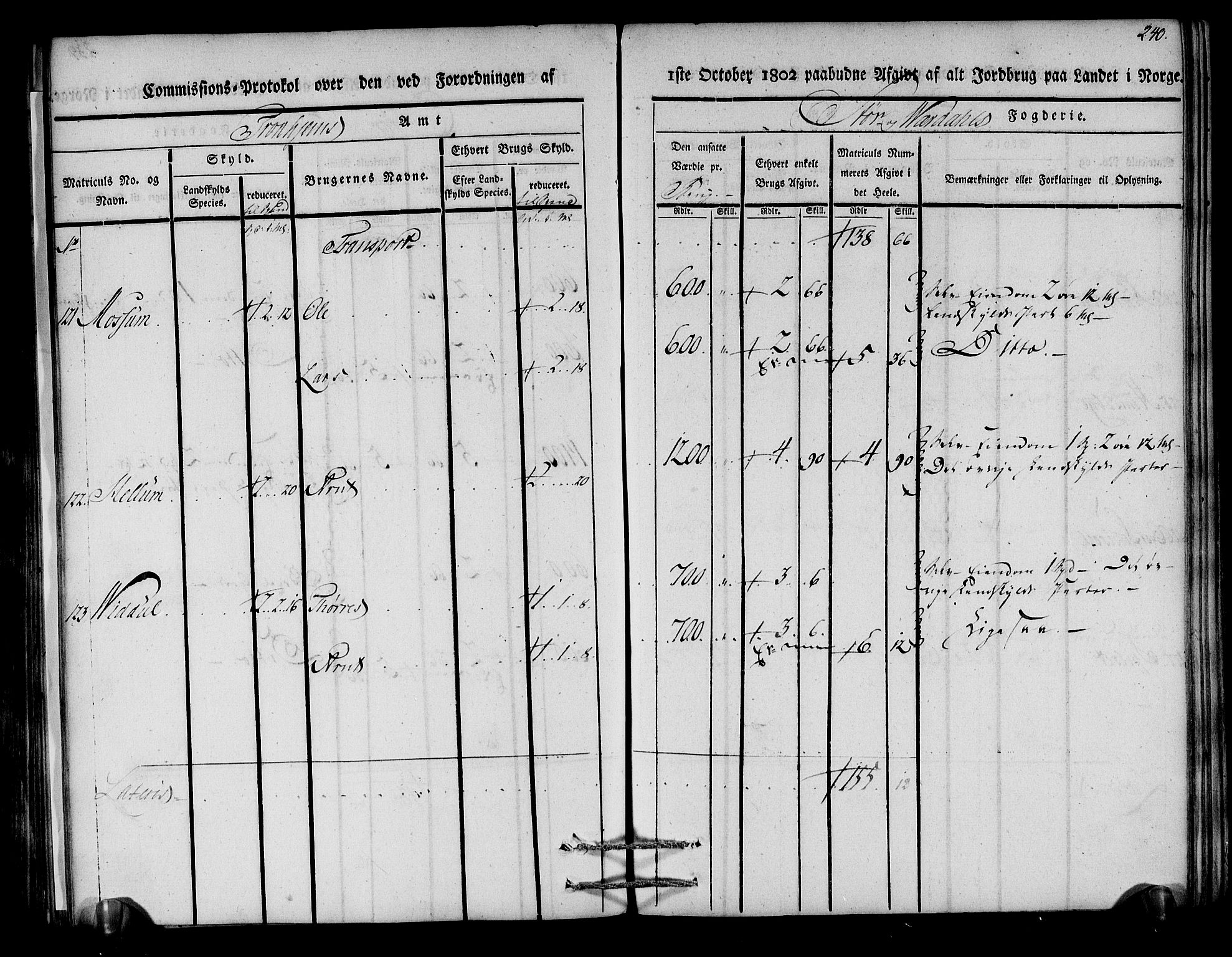 Rentekammeret inntil 1814, Realistisk ordnet avdeling, AV/RA-EA-4070/N/Ne/Nea/L0148: Stjørdal og Verdal fogderi. Kommisjonsprotokoll, 1803, p. 242