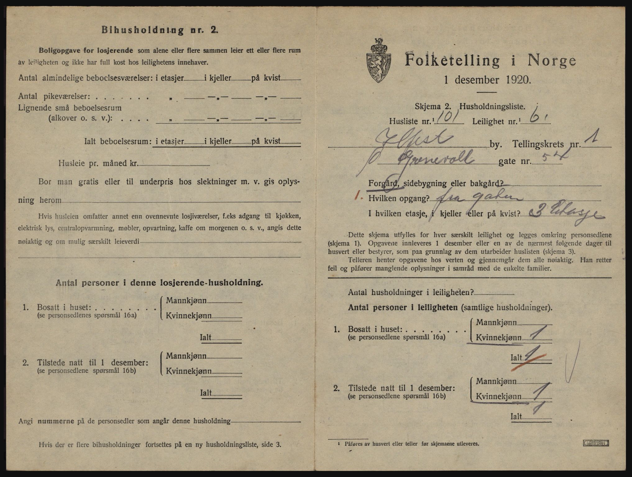 SATØ, 1920 census for Hammerfest, 1920, p. 1334