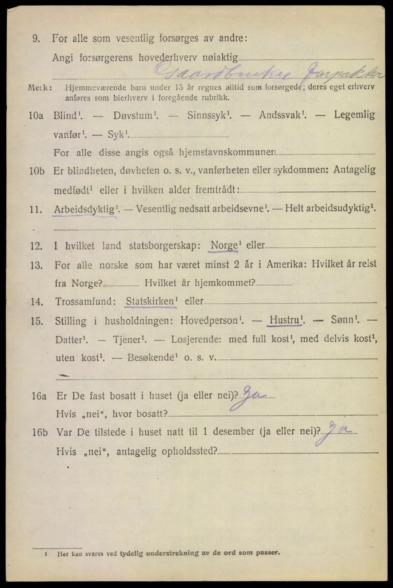 SAKO, 1920 census for Rauland, 1920, p. 1899