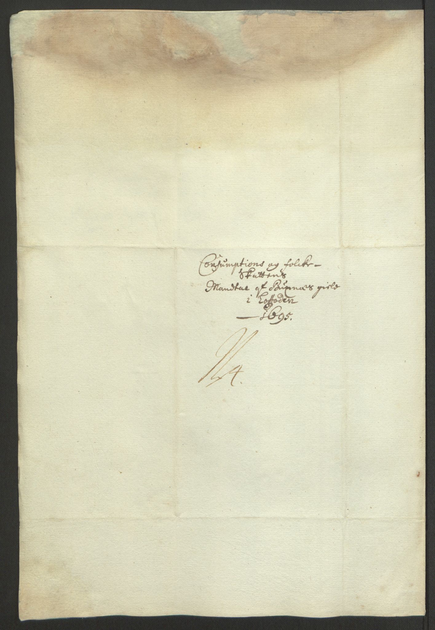 Rentekammeret inntil 1814, Reviderte regnskaper, Fogderegnskap, RA/EA-4092/R67/L4677: Fogderegnskap Vesterålen, Andenes og Lofoten, 1694-1695, p. 263