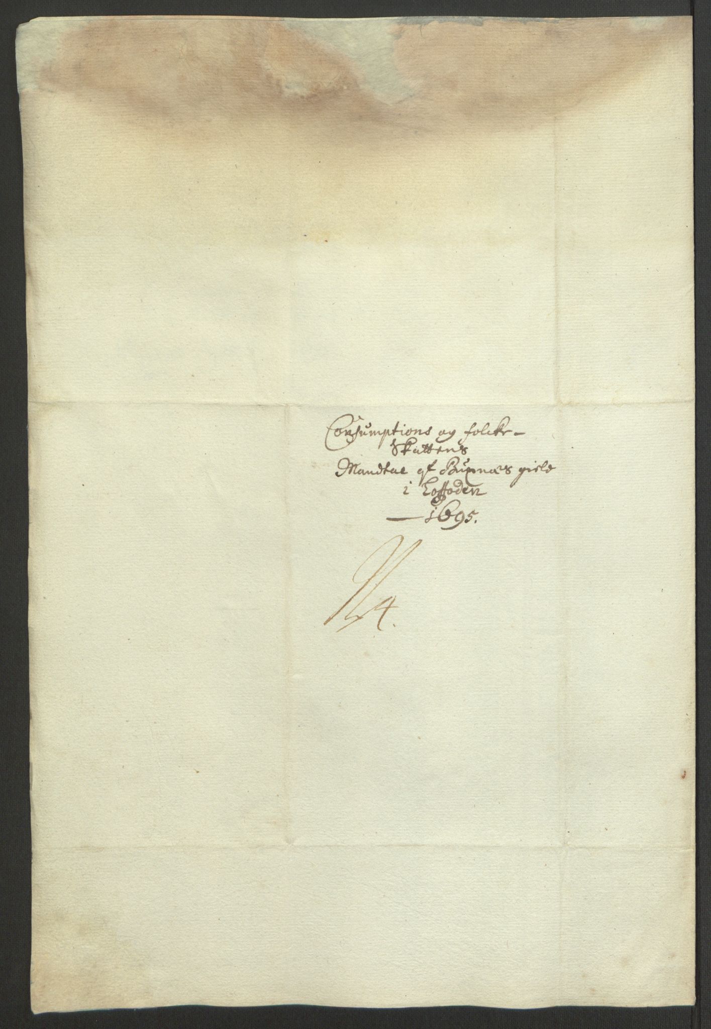 Rentekammeret inntil 1814, Reviderte regnskaper, Fogderegnskap, AV/RA-EA-4092/R67/L4677: Fogderegnskap Vesterålen, Andenes og Lofoten, 1694-1695, p. 263