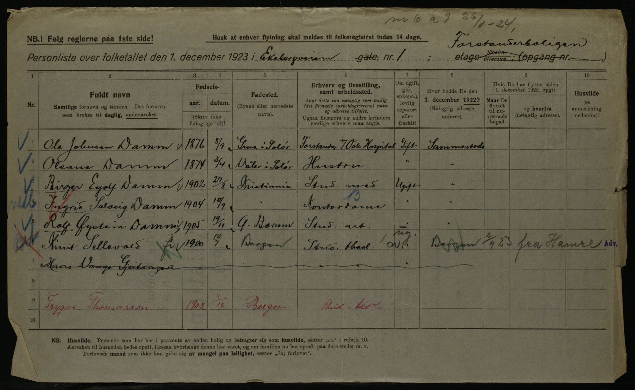 OBA, Municipal Census 1923 for Kristiania, 1923, p. 22414