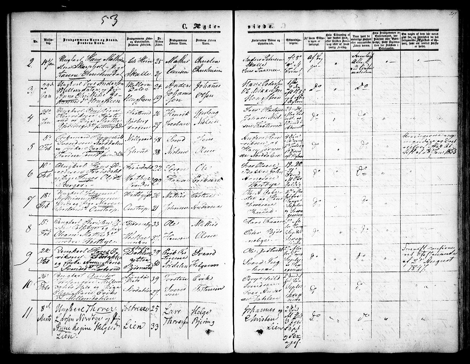 Rakkestad prestekontor Kirkebøker, AV/SAO-A-2008/F/Fa/L0009: Parish register (official) no. I 9, 1850-1856, p. 207