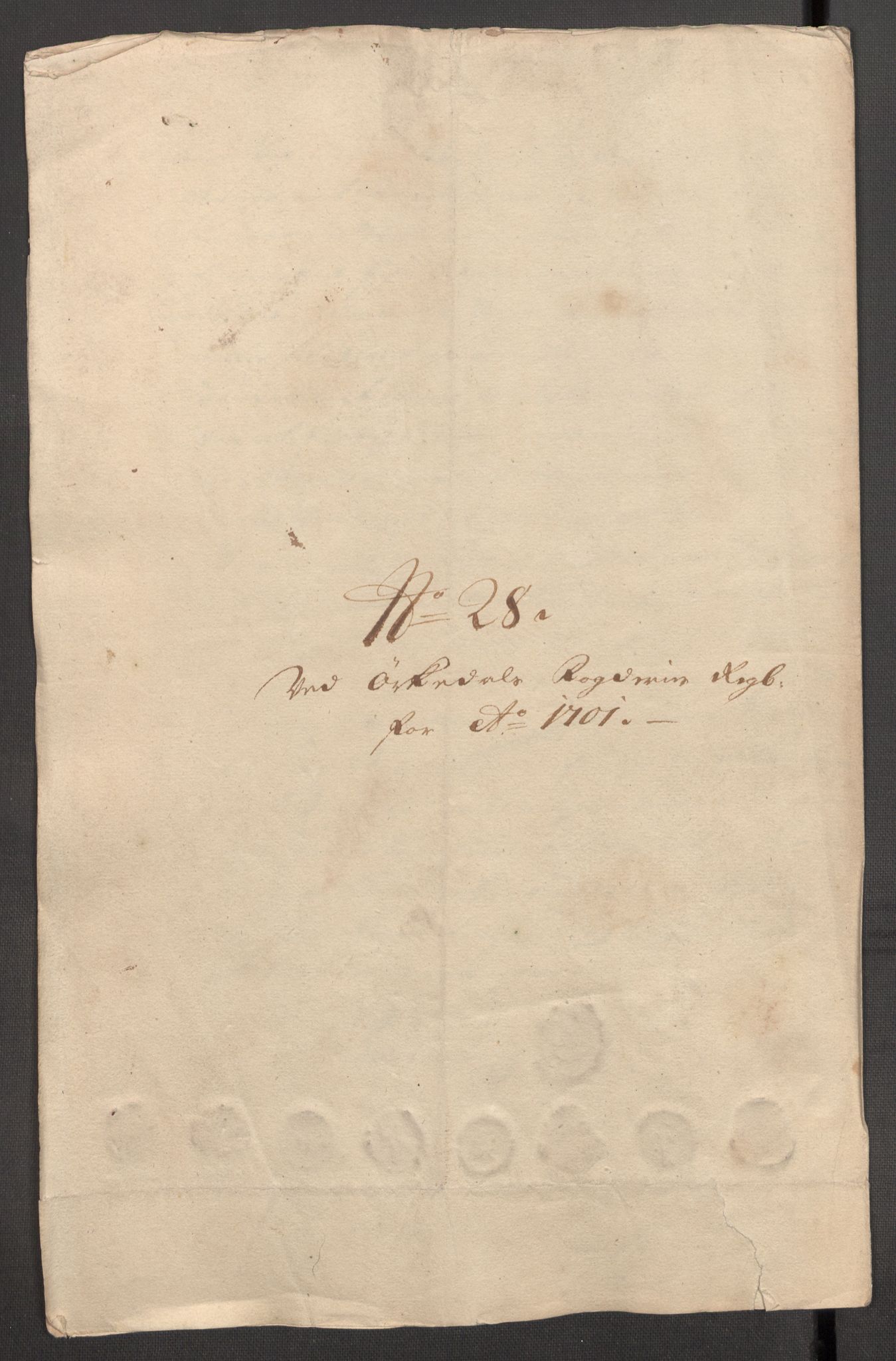 Rentekammeret inntil 1814, Reviderte regnskaper, Fogderegnskap, AV/RA-EA-4092/R60/L3951: Fogderegnskap Orkdal og Gauldal, 1701, p. 206