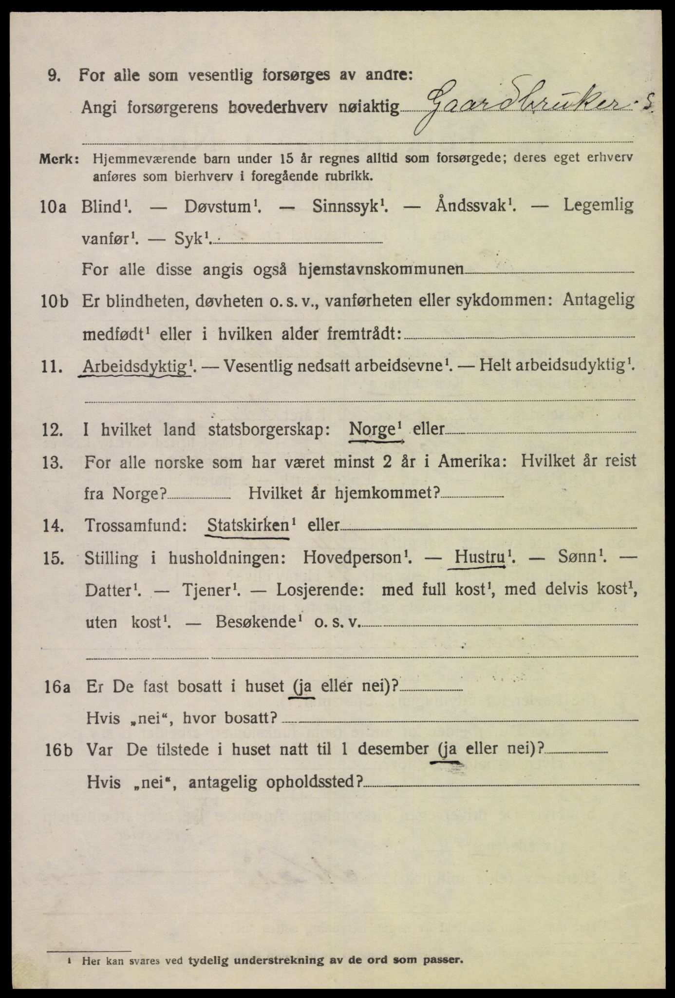 SAK, 1920 census for Øvre Sirdal, 1920, p. 1328