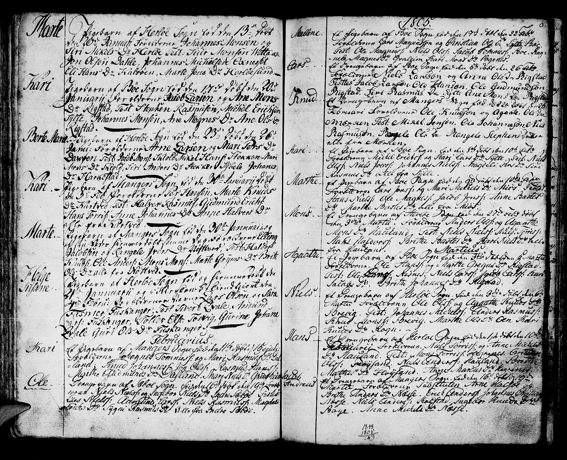 Manger sokneprestembete, AV/SAB-A-76801/H/Haa: Parish register (official) no. A 2, 1792-1815, p. 85