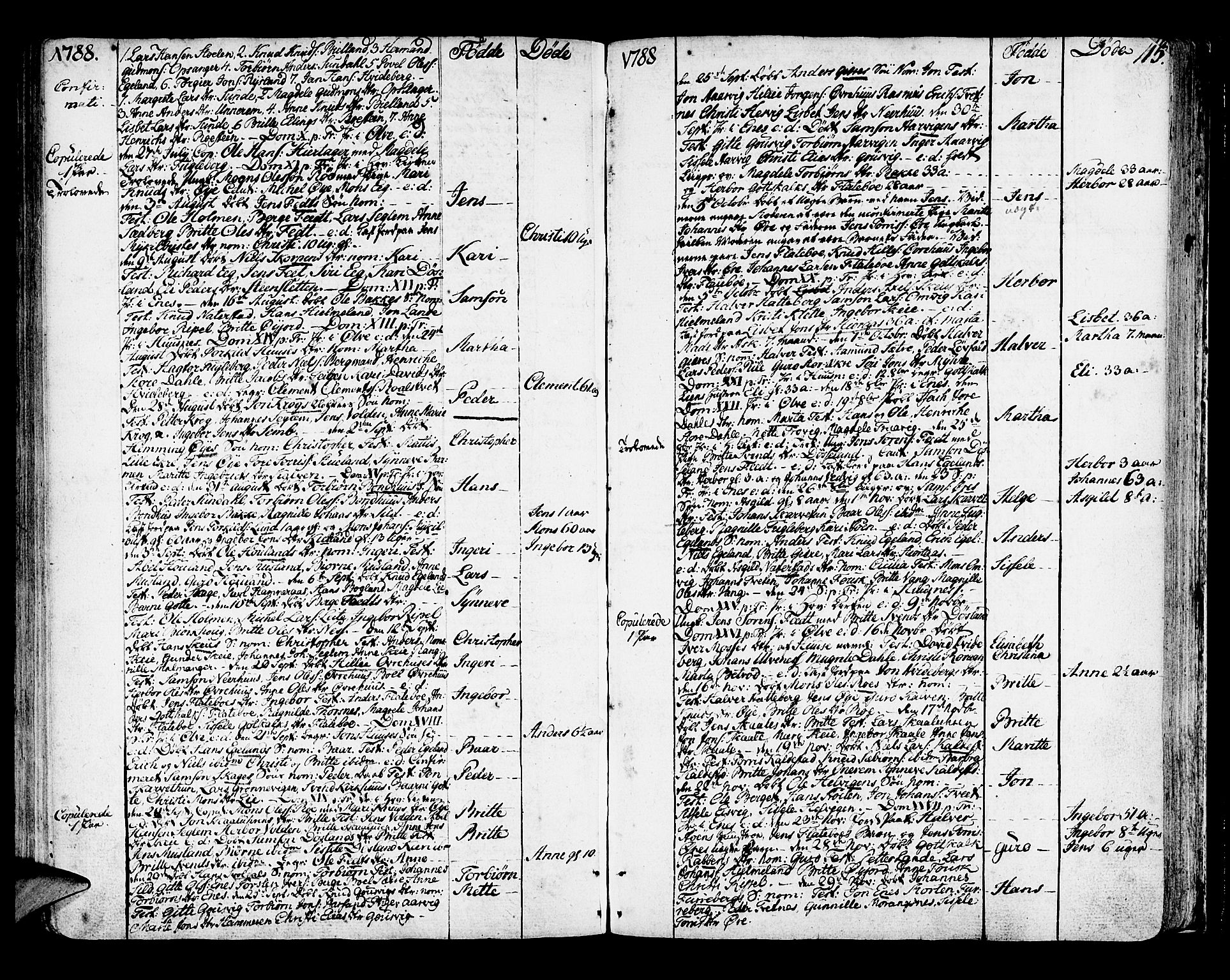 Kvinnherad sokneprestembete, SAB/A-76401/H/Haa: Parish register (official) no. A 4, 1778-1811, p. 115