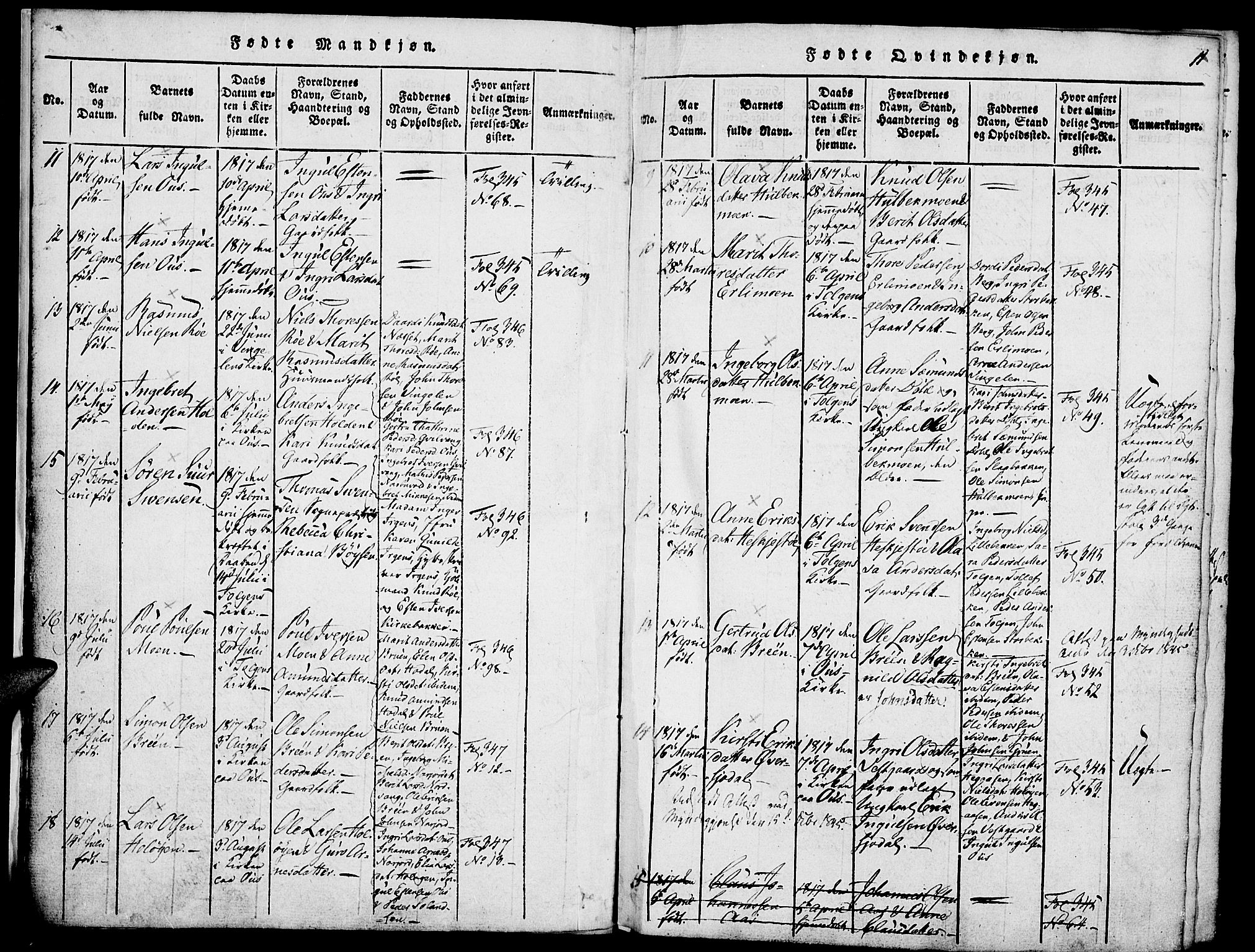 Tolga prestekontor, AV/SAH-PREST-062/K/L0004: Parish register (official) no. 4, 1815-1836, p. 11