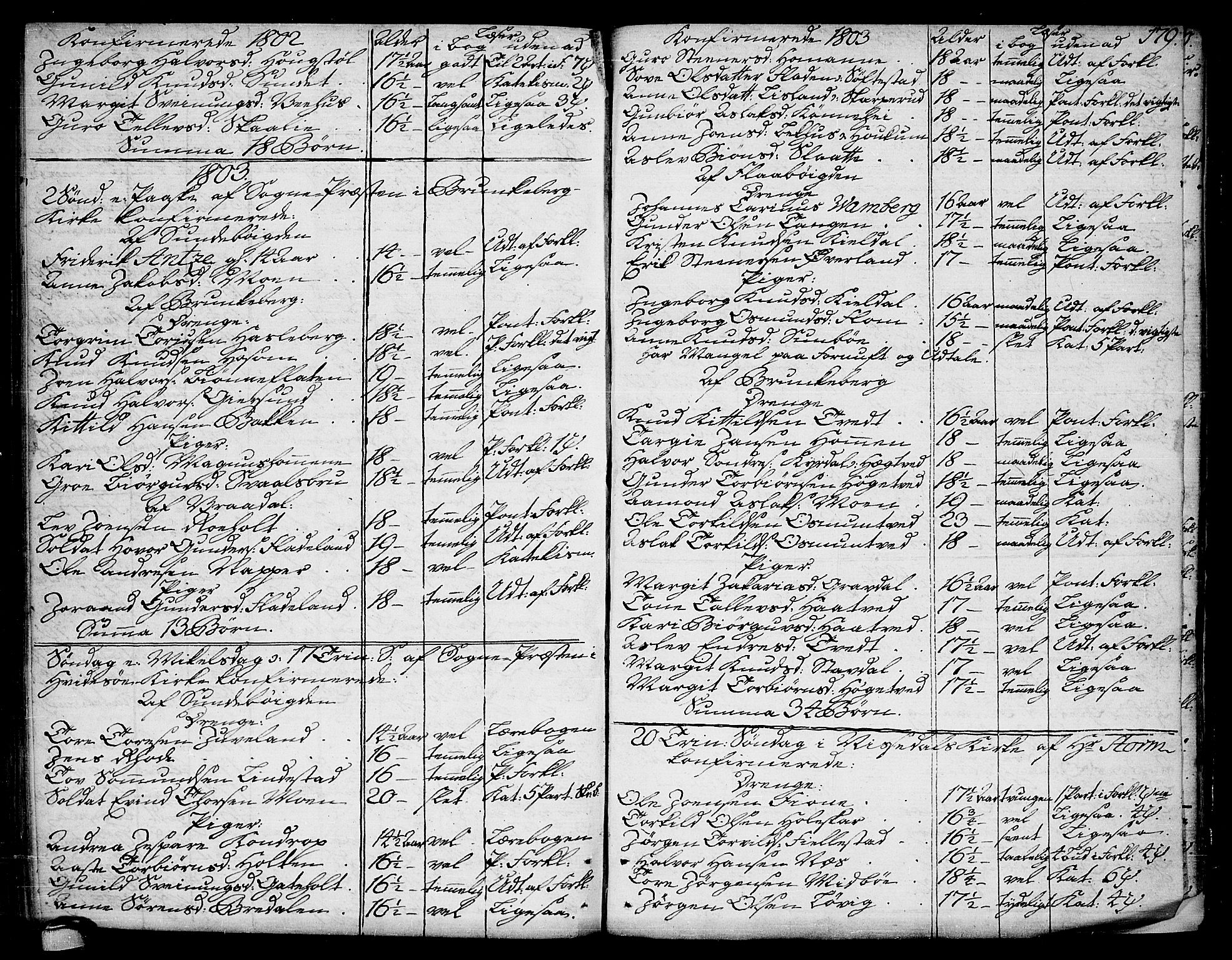 Kviteseid kirkebøker, SAKO/A-276/F/Fa/L0004: Parish register (official) no. I 4, 1800-1814, p. 179