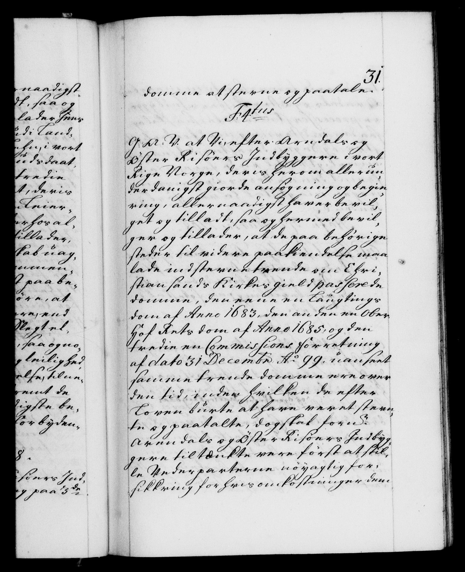 Danske Kanselli 1572-1799, RA/EA-3023/F/Fc/Fca/Fcaa/L0020: Norske registre, 1708-1711, p. 31a