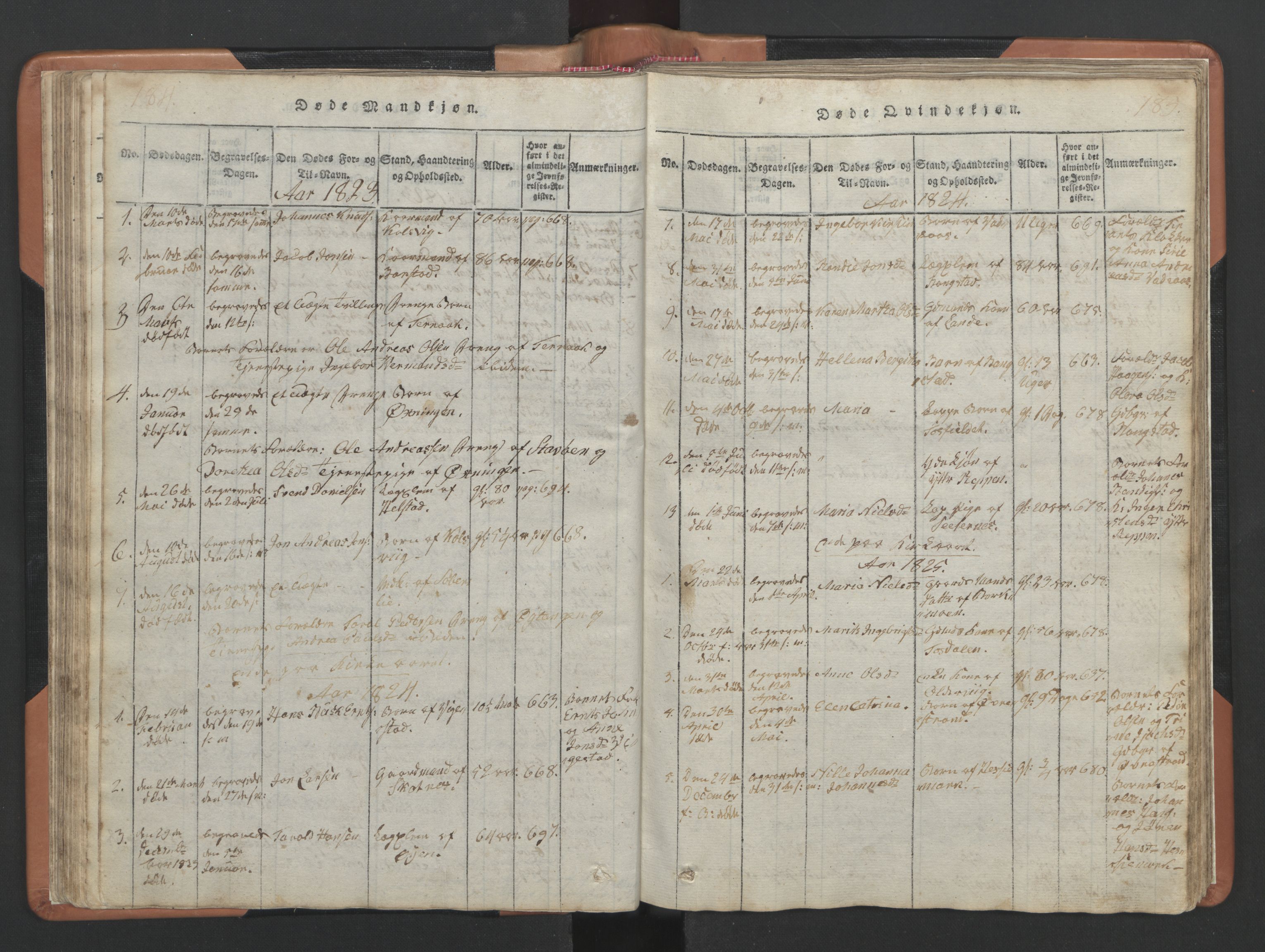 Ministerialprotokoller, klokkerbøker og fødselsregistre - Nordland, SAT/A-1459/810/L0157: Parish register (copy) no. 810C01, 1819-1842, p. 184-185
