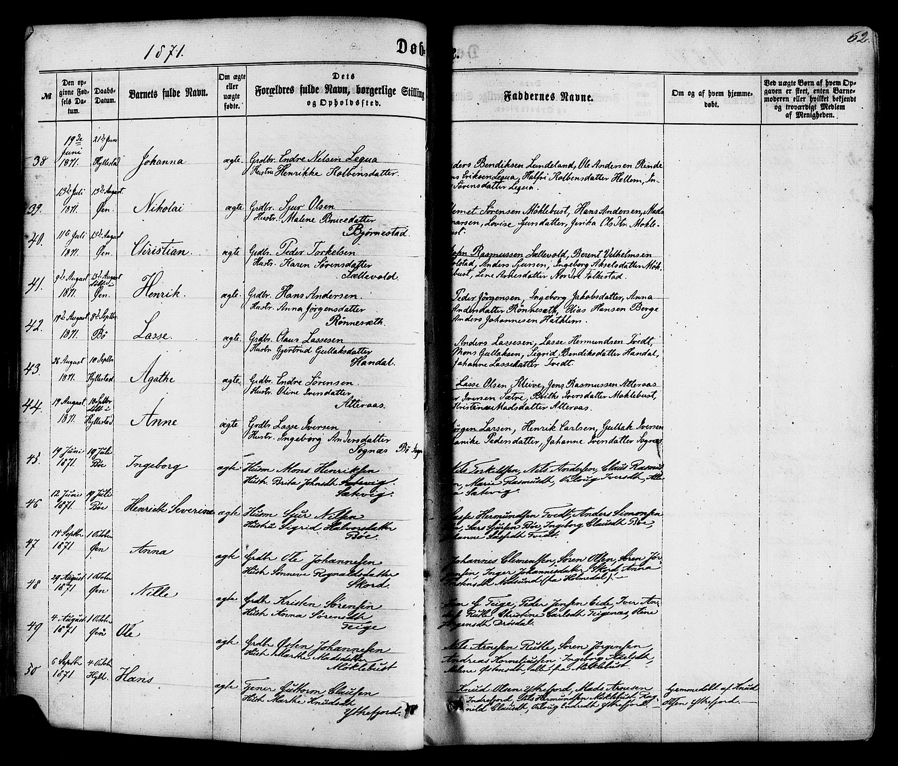 Hyllestad sokneprestembete, AV/SAB-A-80401: Parish register (official) no. A 1, 1861-1886, p. 62