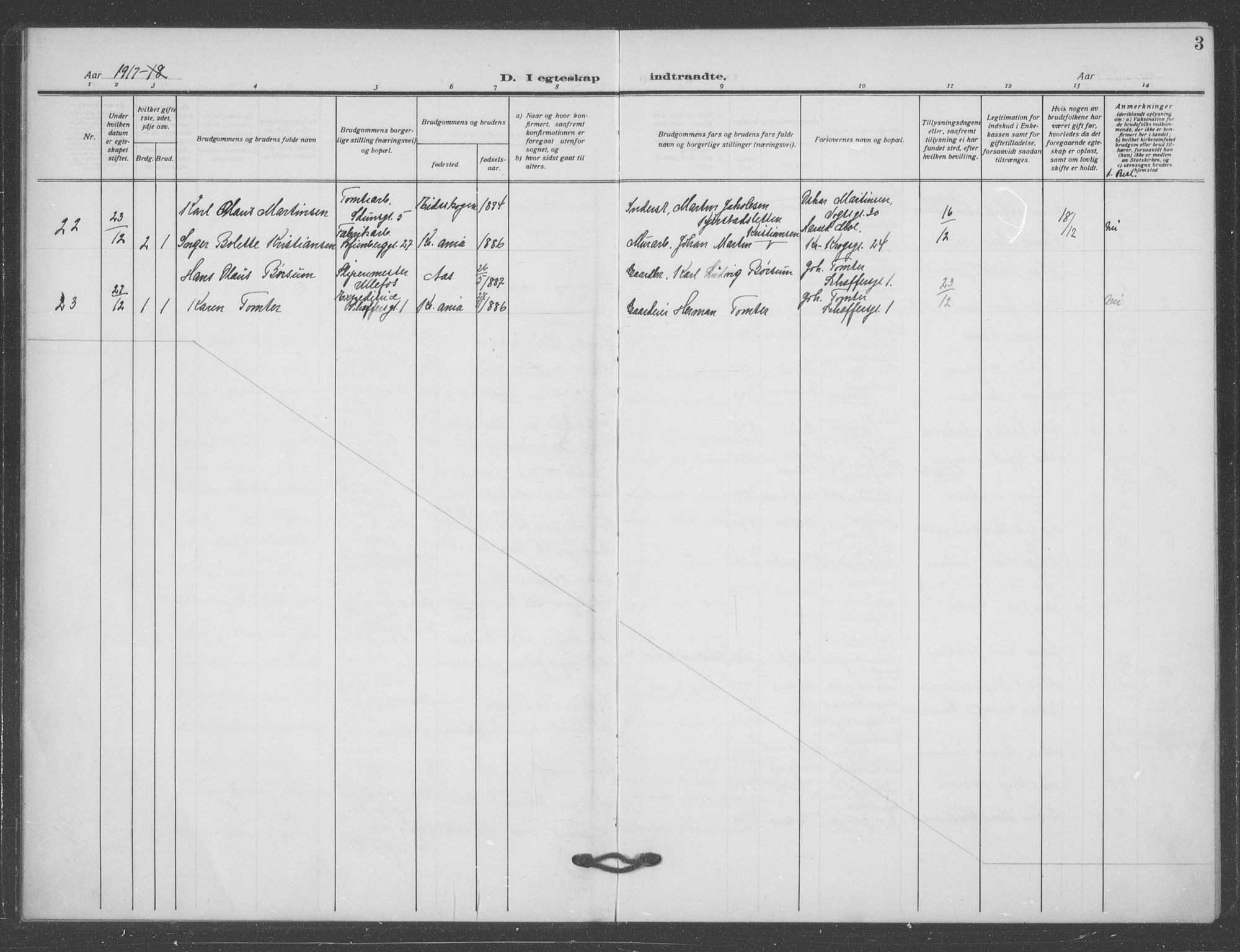 Matteus prestekontor Kirkebøker, SAO/A-10870/F/Fa/L0003: Parish register (official) no. 3, 1917-1938, p. 3