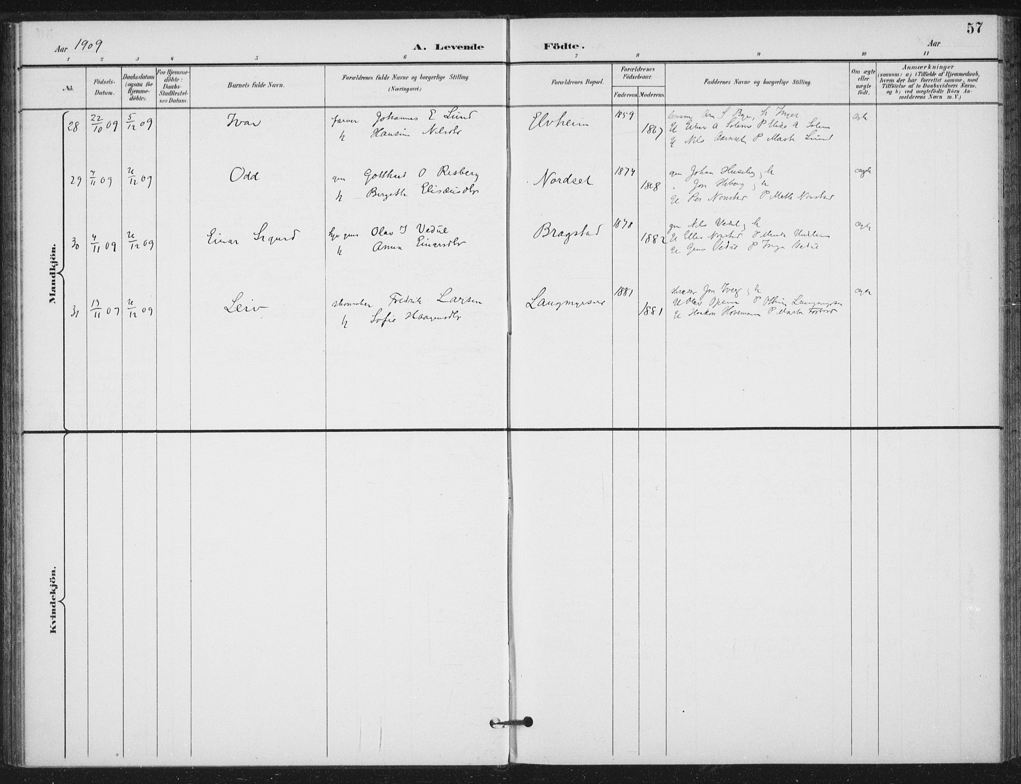 Ministerialprotokoller, klokkerbøker og fødselsregistre - Nord-Trøndelag, SAT/A-1458/714/L0131: Parish register (official) no. 714A02, 1896-1918, p. 57
