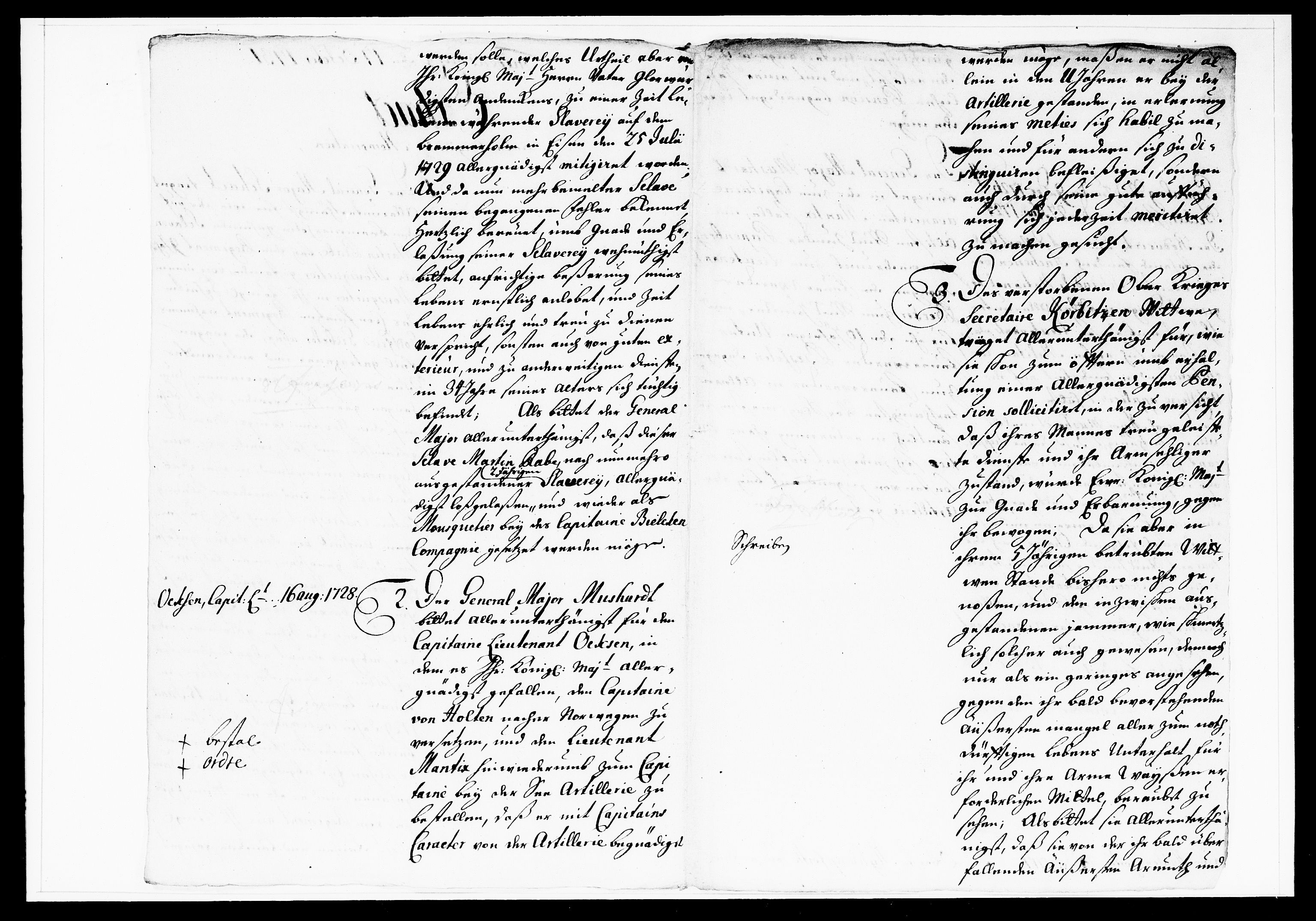 Krigskollegiet, Krigskancelliet, DRA/A-0006/-/1099-1102: Refererede sager, 1731, p. 267