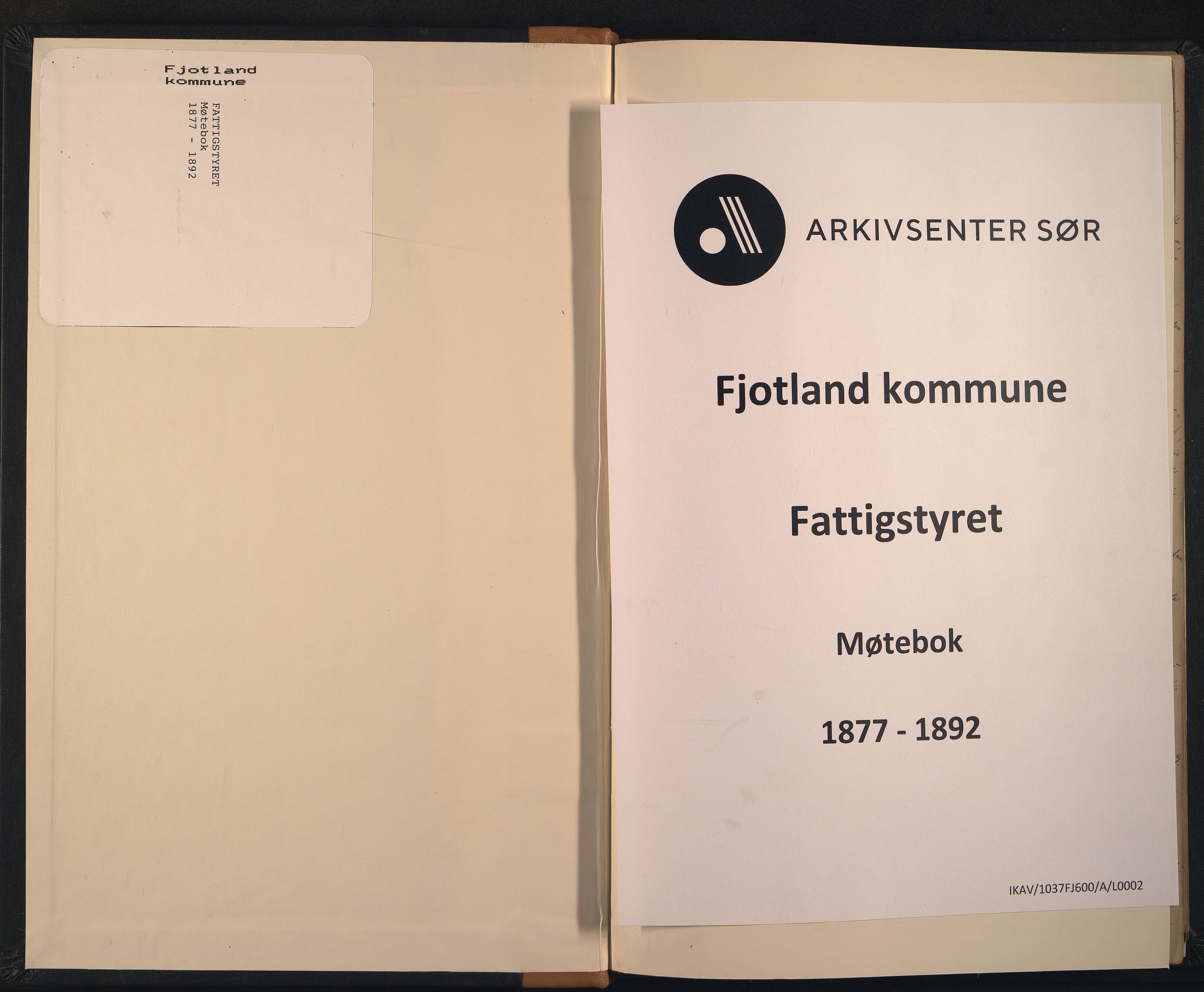 Fjotland kommune - Fattigkommisjonen/ Fattigstyret/ Forsorgsstyret, ARKSOR/1037FJ600/A/L0002: Møtebok, 1877-1892