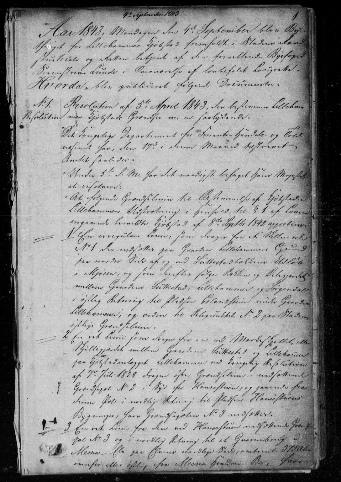 Lillehammer byfogd og byskriver, SAH/TING-040/H/Hb/L0001: Mortgage book no. 1, 1843-1869, p. 0-1