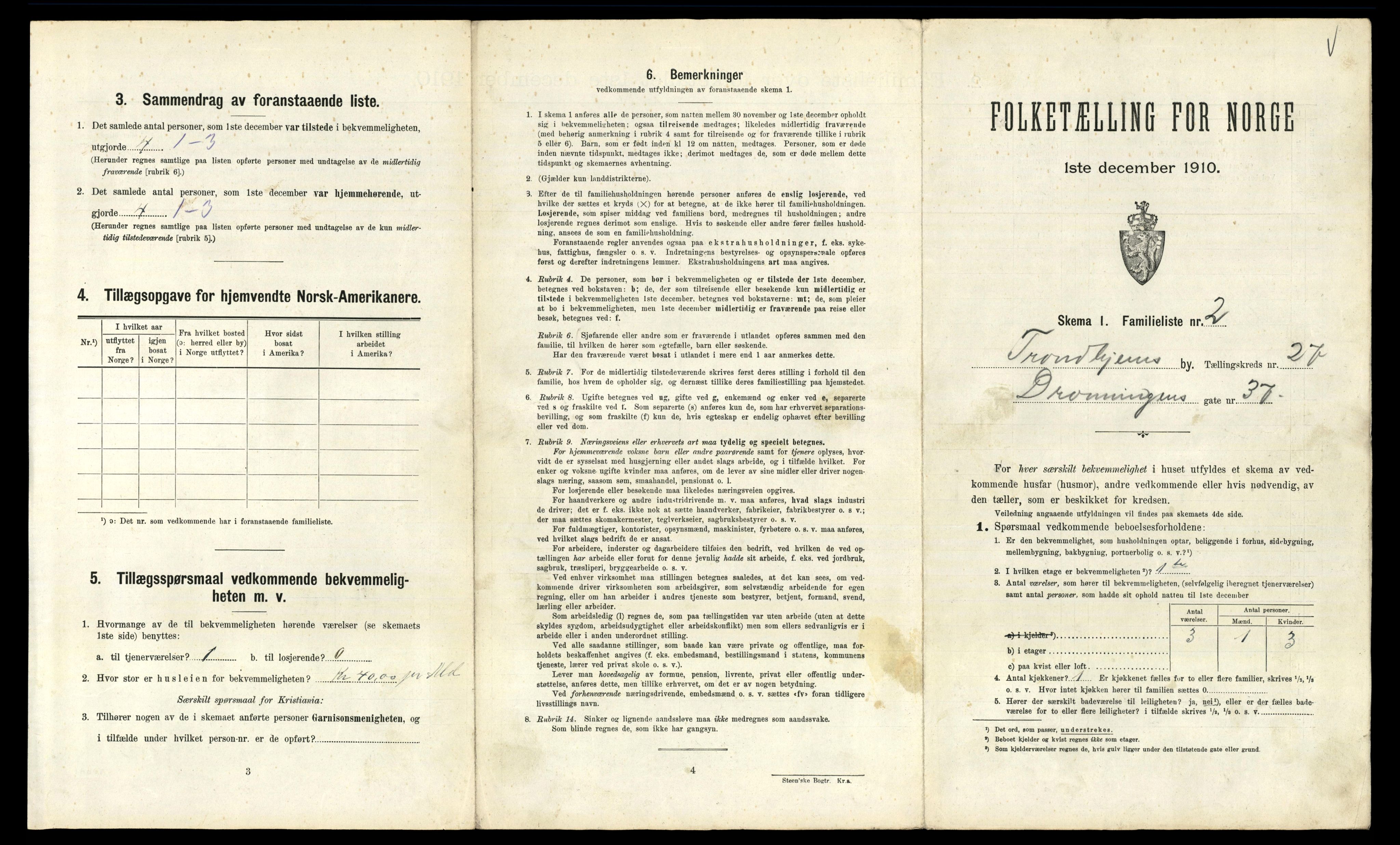 RA, 1910 census for Trondheim, 1910, p. 7347