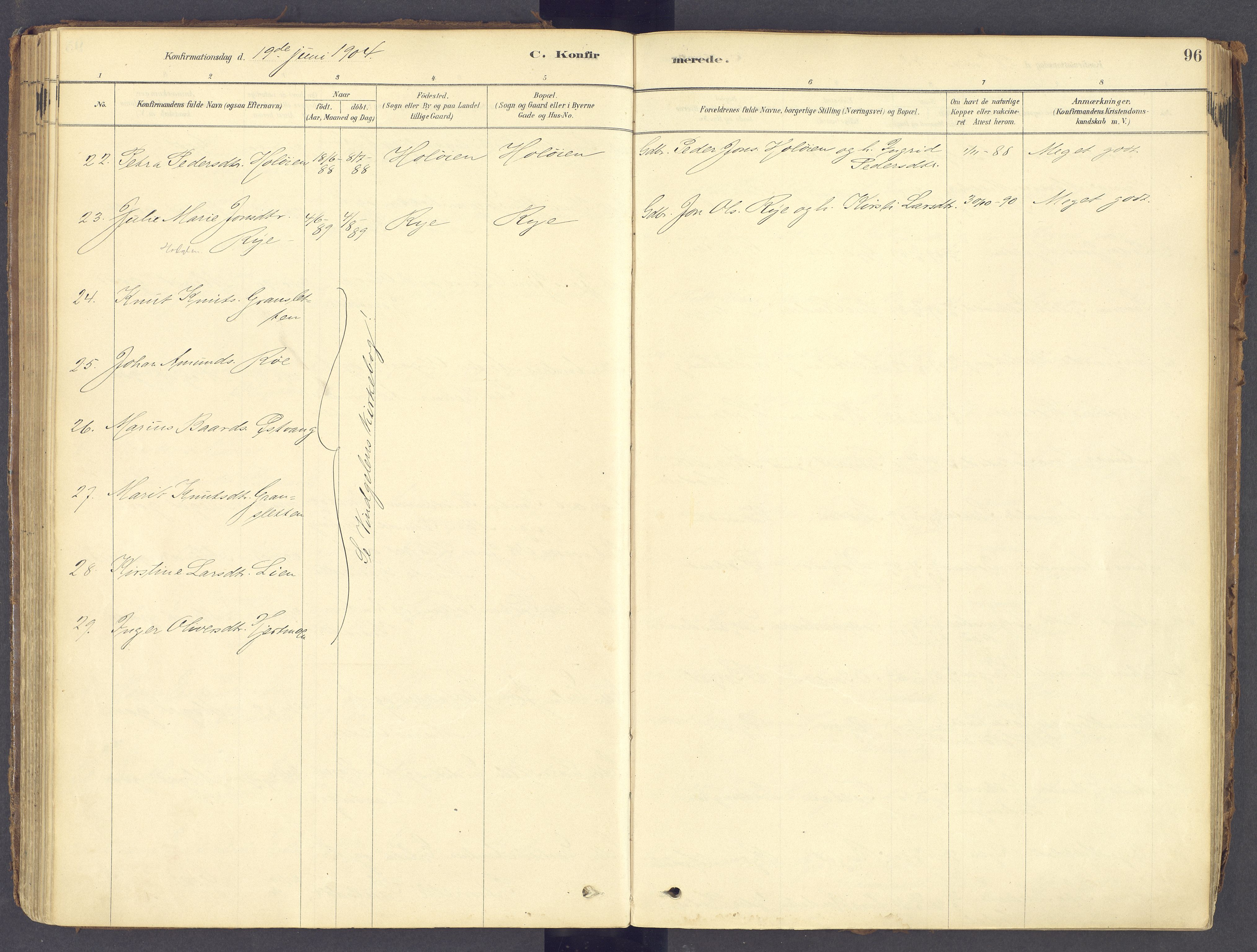 Tolga prestekontor, AV/SAH-PREST-062/K/L0011: Parish register (official) no. 11, 1877-1920, p. 96