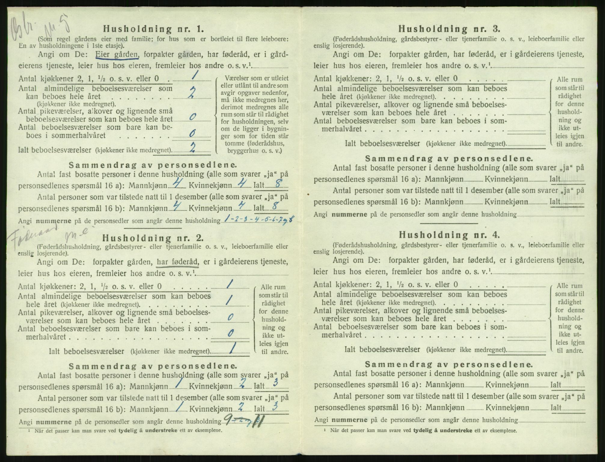 SAT, 1920 census for Borgund, 1920, p. 1961