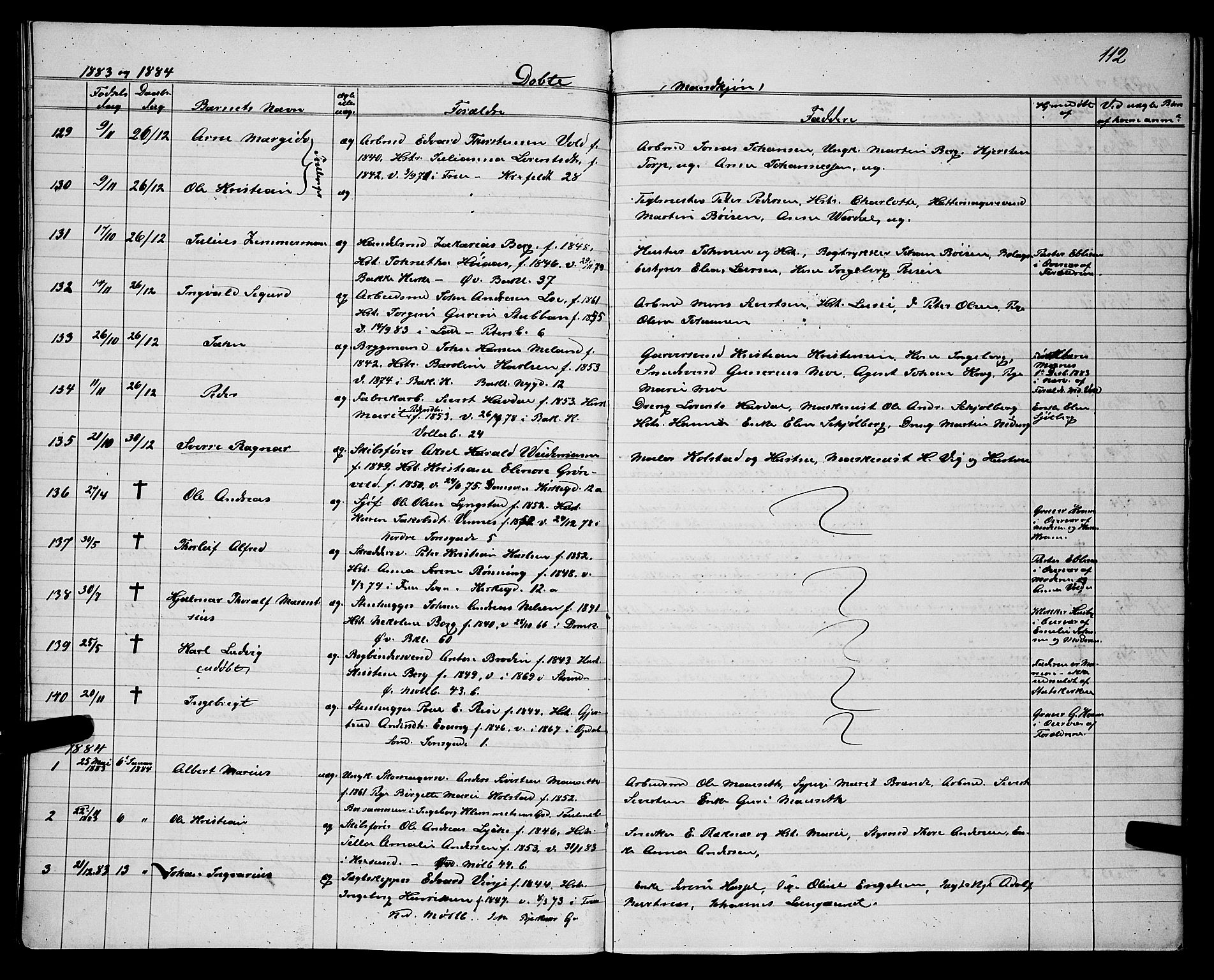 Ministerialprotokoller, klokkerbøker og fødselsregistre - Sør-Trøndelag, SAT/A-1456/604/L0220: Parish register (copy) no. 604C03, 1870-1885, p. 112