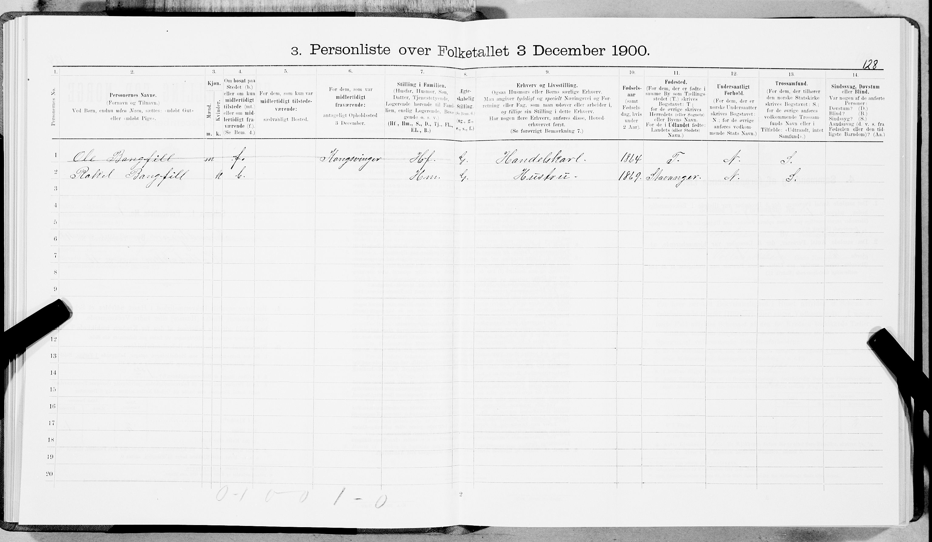 SAT, 1900 census for Trondheim, 1900, p. 7969