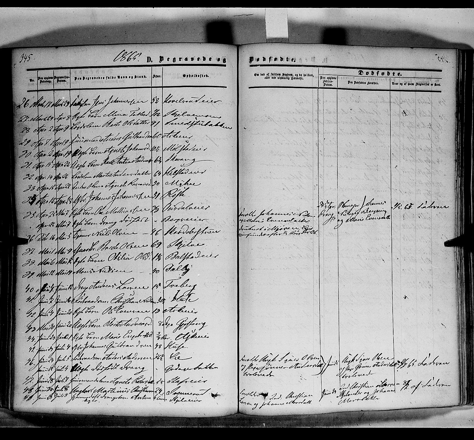 Nes prestekontor, Hedmark, AV/SAH-PREST-020/K/Ka/L0004: Parish register (official) no. 4, 1852-1886, p. 345