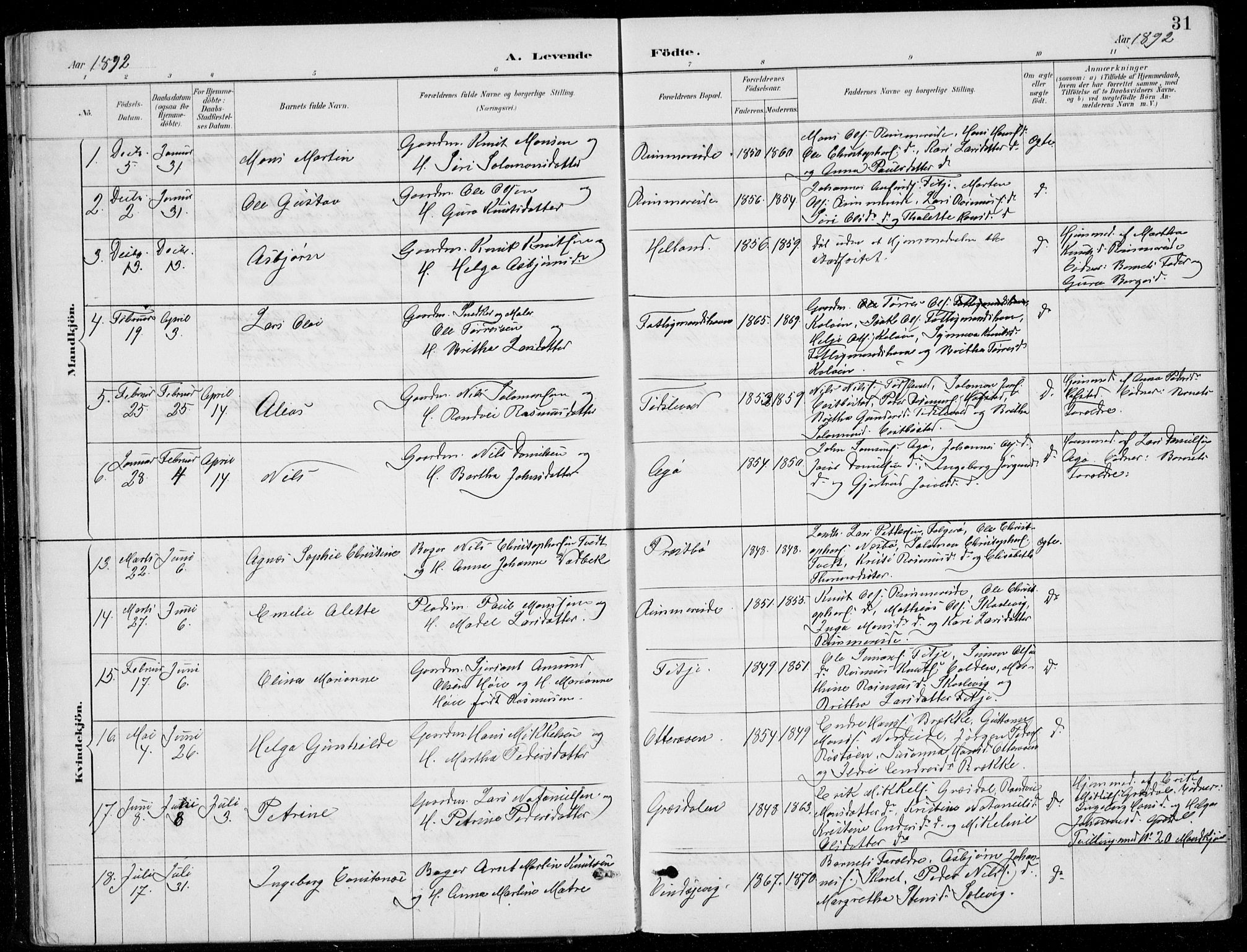 Fitjar sokneprestembete, AV/SAB-A-99926: Parish register (copy) no. A 2, 1887-1906, p. 31