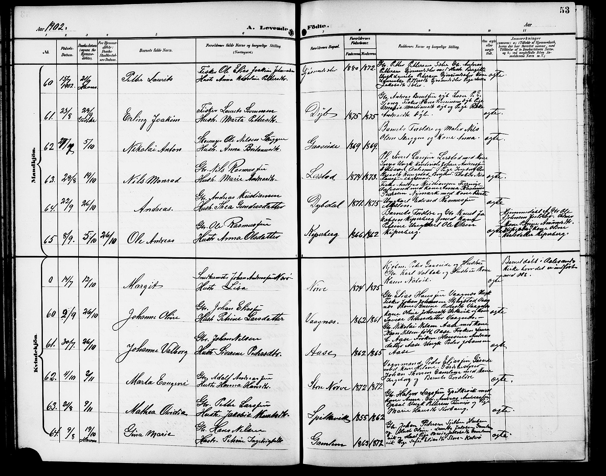 Ministerialprotokoller, klokkerbøker og fødselsregistre - Møre og Romsdal, AV/SAT-A-1454/528/L0432: Parish register (copy) no. 528C13, 1898-1918, p. 53