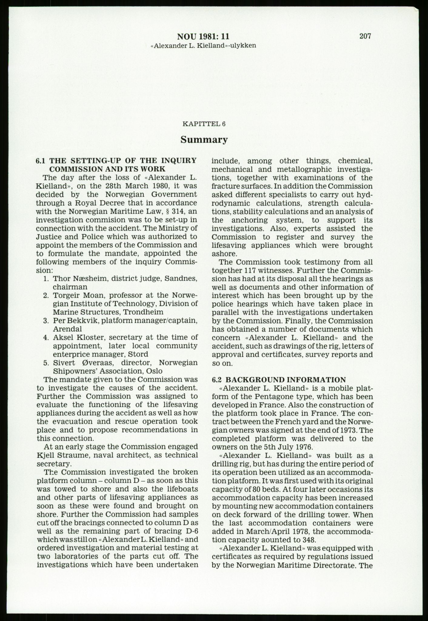 Justisdepartementet, Granskningskommisjonen ved Alexander Kielland-ulykken 27.3.1980, AV/RA-S-1165/D/L0023: Æ Øvrige Pentagone-rigger (Doku.liste + Æ1-Æ2, Æ4 av 4  - Æ3 mangler)/ ALK - SINTEF-undersøkelse av bruddflater og materialer (STF01 F80008), 1980-1981, p. 29