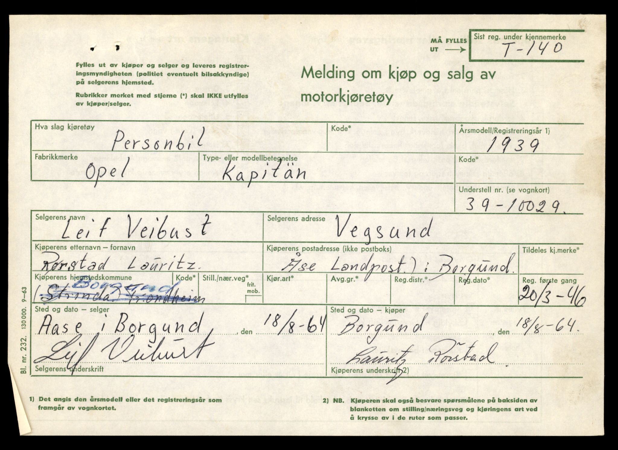 Møre og Romsdal vegkontor - Ålesund trafikkstasjon, AV/SAT-A-4099/F/Fe/L0002: Registreringskort for kjøretøy T 128 - T 231, 1927-1998, p. 485