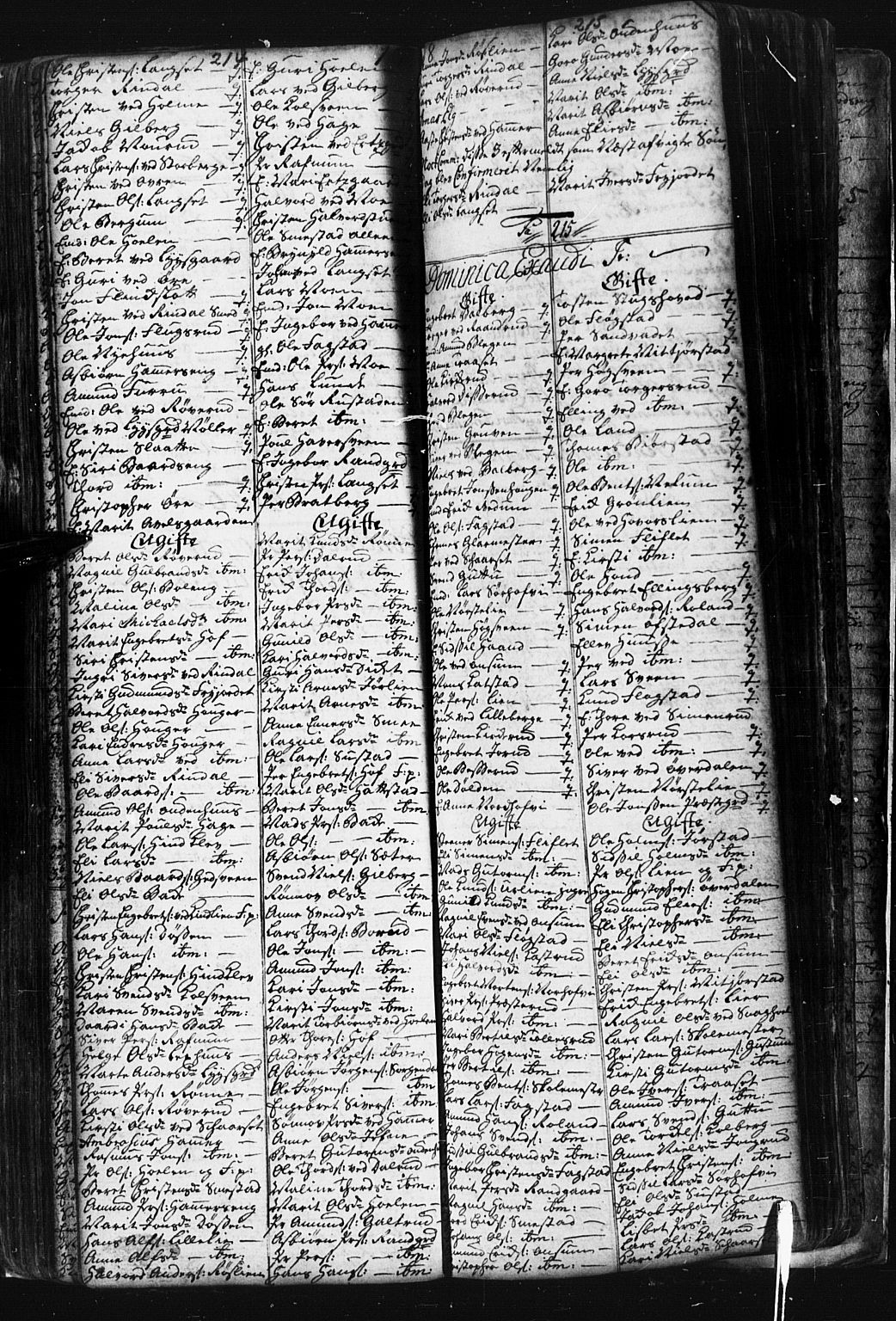 Fåberg prestekontor, SAH/PREST-086/H/Ha/Hab/L0001: Parish register (copy) no. 1, 1727-1767, p. 214-215