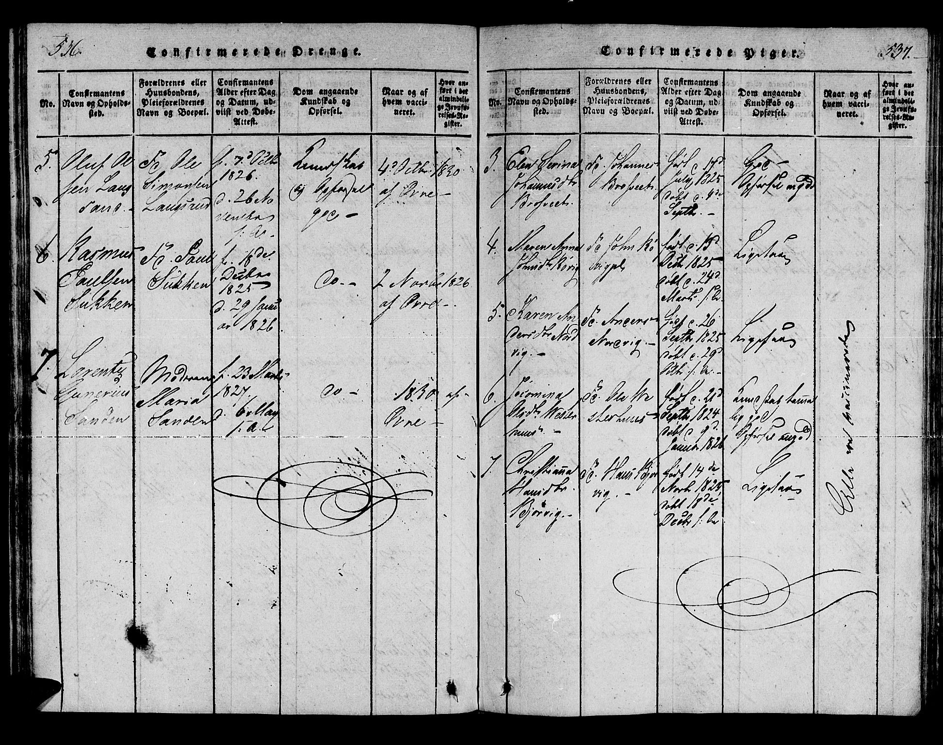 Ministerialprotokoller, klokkerbøker og fødselsregistre - Nord-Trøndelag, AV/SAT-A-1458/722/L0217: Parish register (official) no. 722A04, 1817-1842, p. 536-537