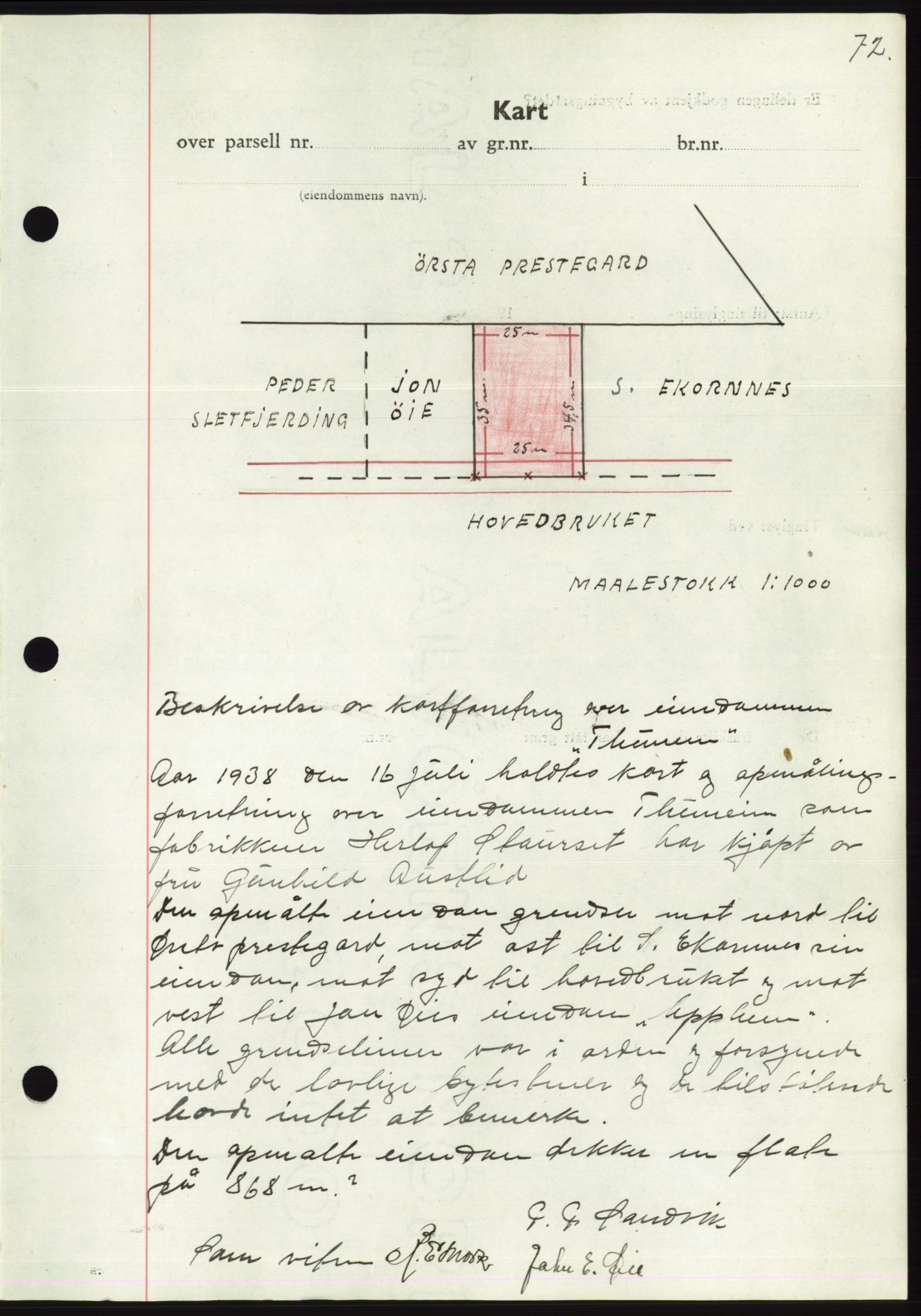 Søre Sunnmøre sorenskriveri, AV/SAT-A-4122/1/2/2C/L0066: Mortgage book no. 60, 1938-1938, Diary no: : 1158/1938