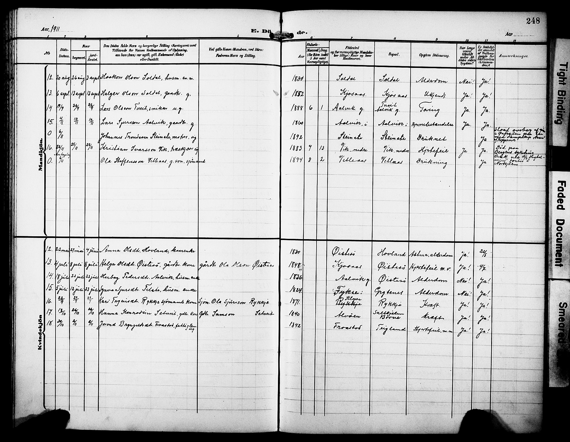 Kvam sokneprestembete, SAB/A-76201/H/Hab: Parish register (copy) no. C 4, 1906-1931, p. 248