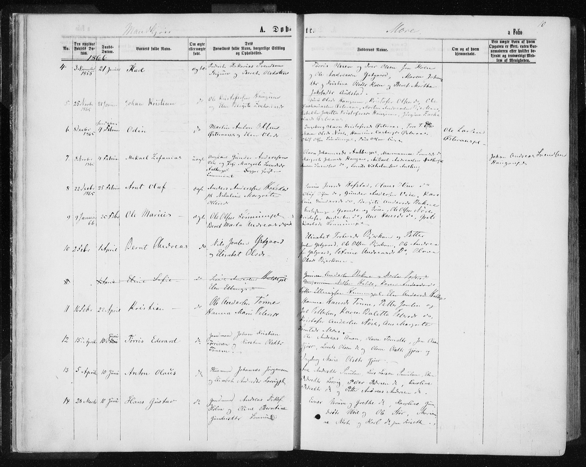 Ministerialprotokoller, klokkerbøker og fødselsregistre - Nord-Trøndelag, AV/SAT-A-1458/735/L0345: Parish register (official) no. 735A08 /1, 1863-1872, p. 10