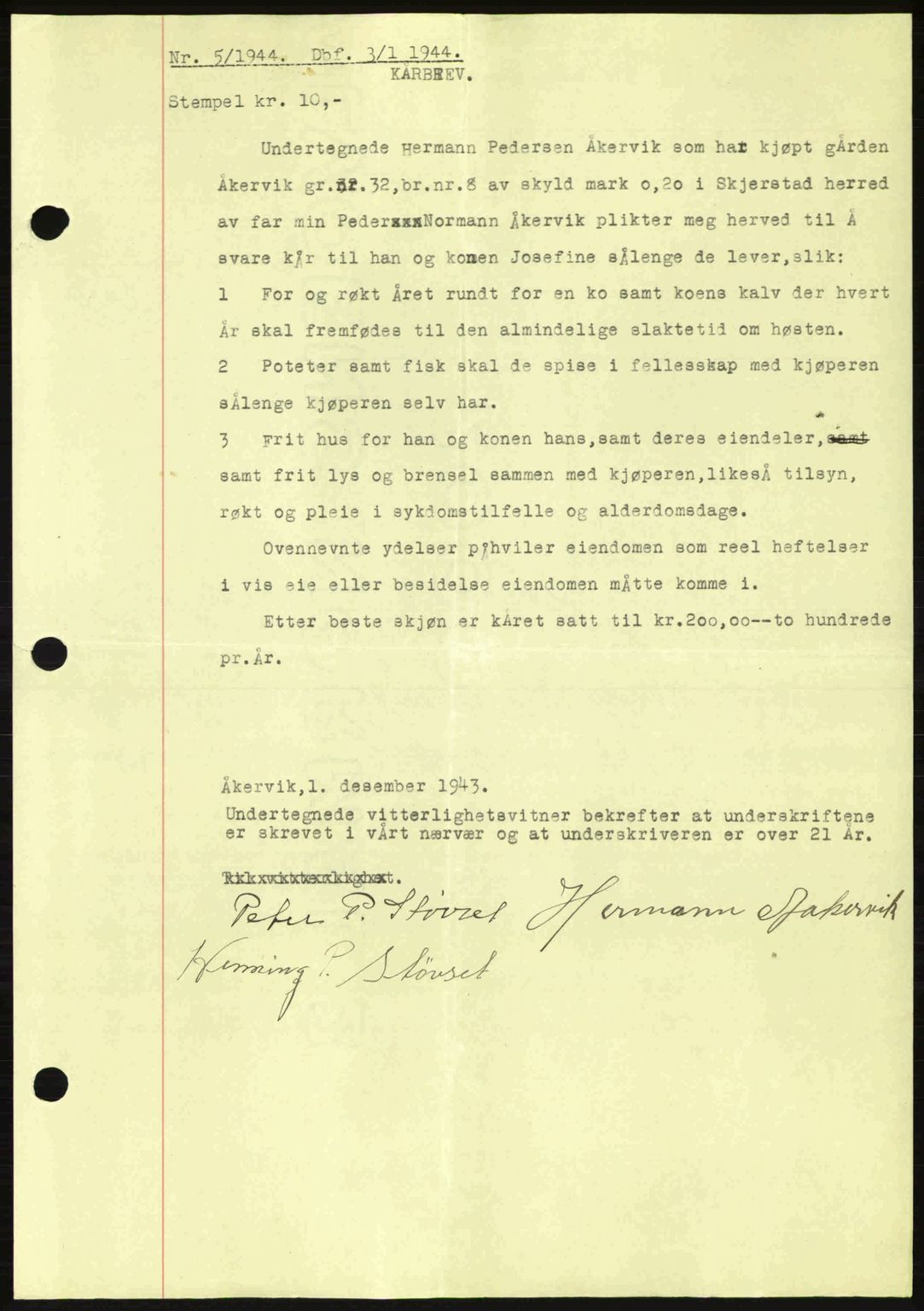 Salten sorenskriveri, AV/SAT-A-4578/1/2/2C: Mortgage book no. A14-15, 1943-1945, Diary no: : 5/1944