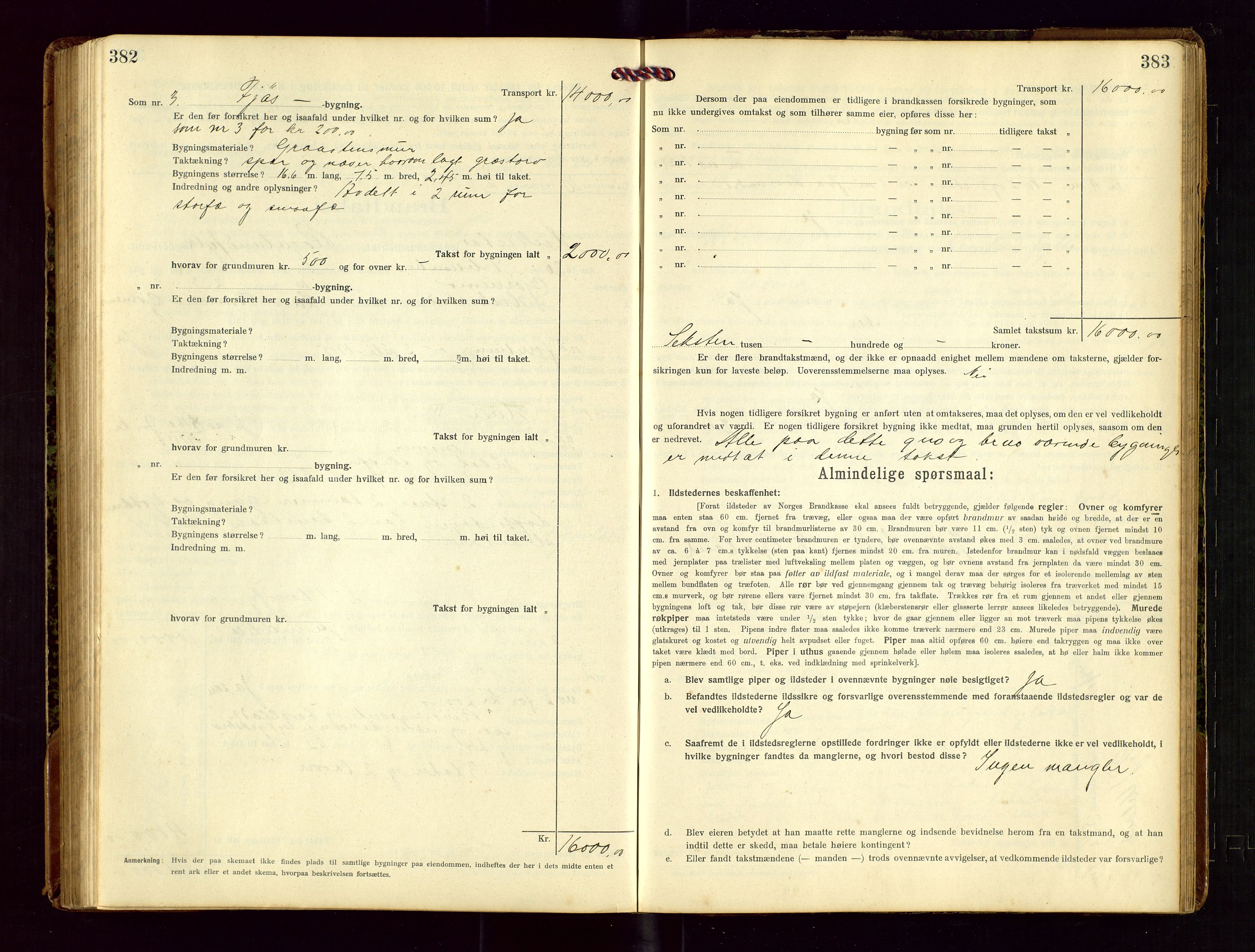 Heskestad lensmannskontor, AV/SAST-A-100304/Gob/L0002: "Brandtakstprotokol", 1915-1922, p. 382-383
