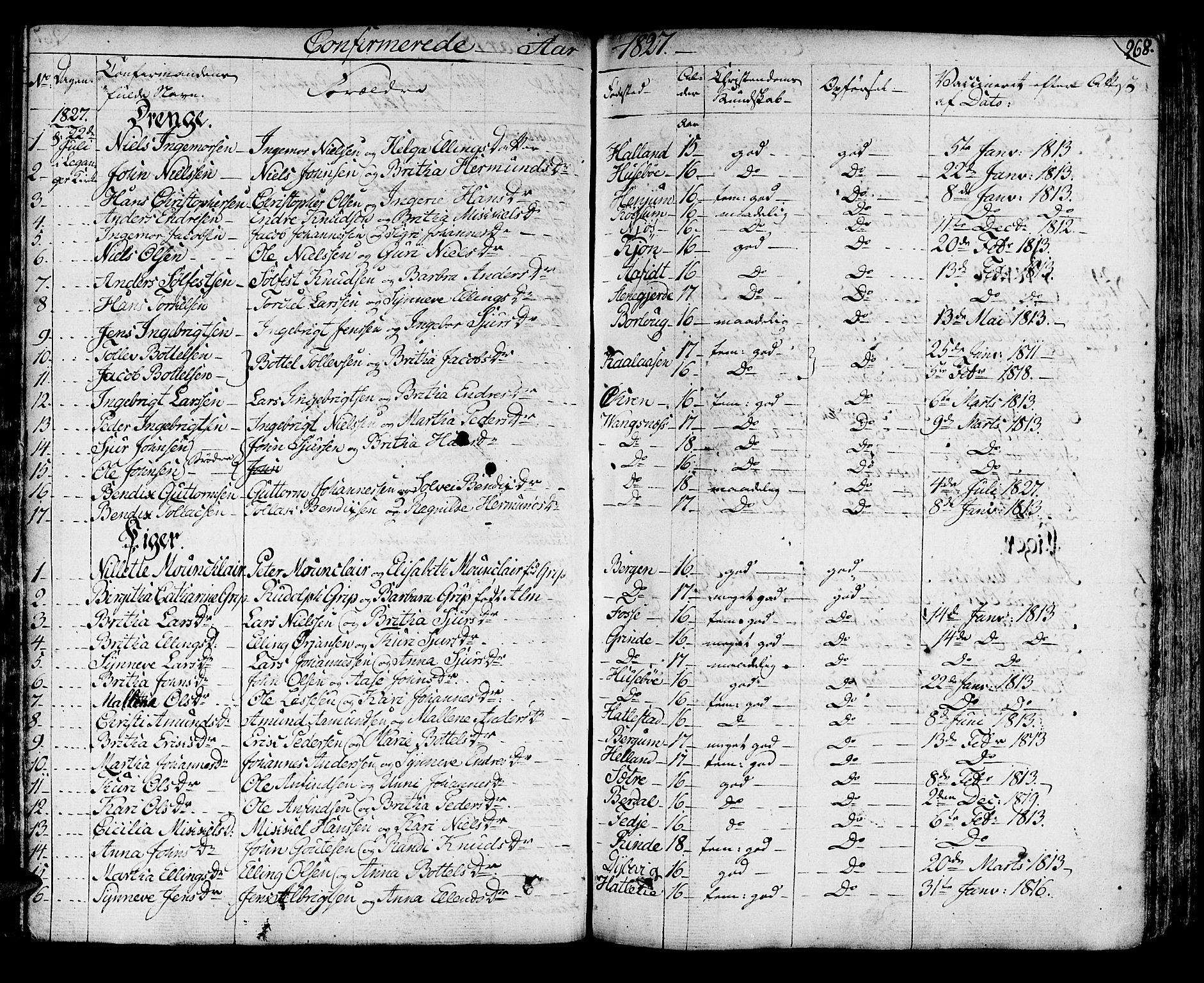 Leikanger sokneprestembete, SAB/A-81001: Parish register (official) no. A 6, 1810-1838, p. 268