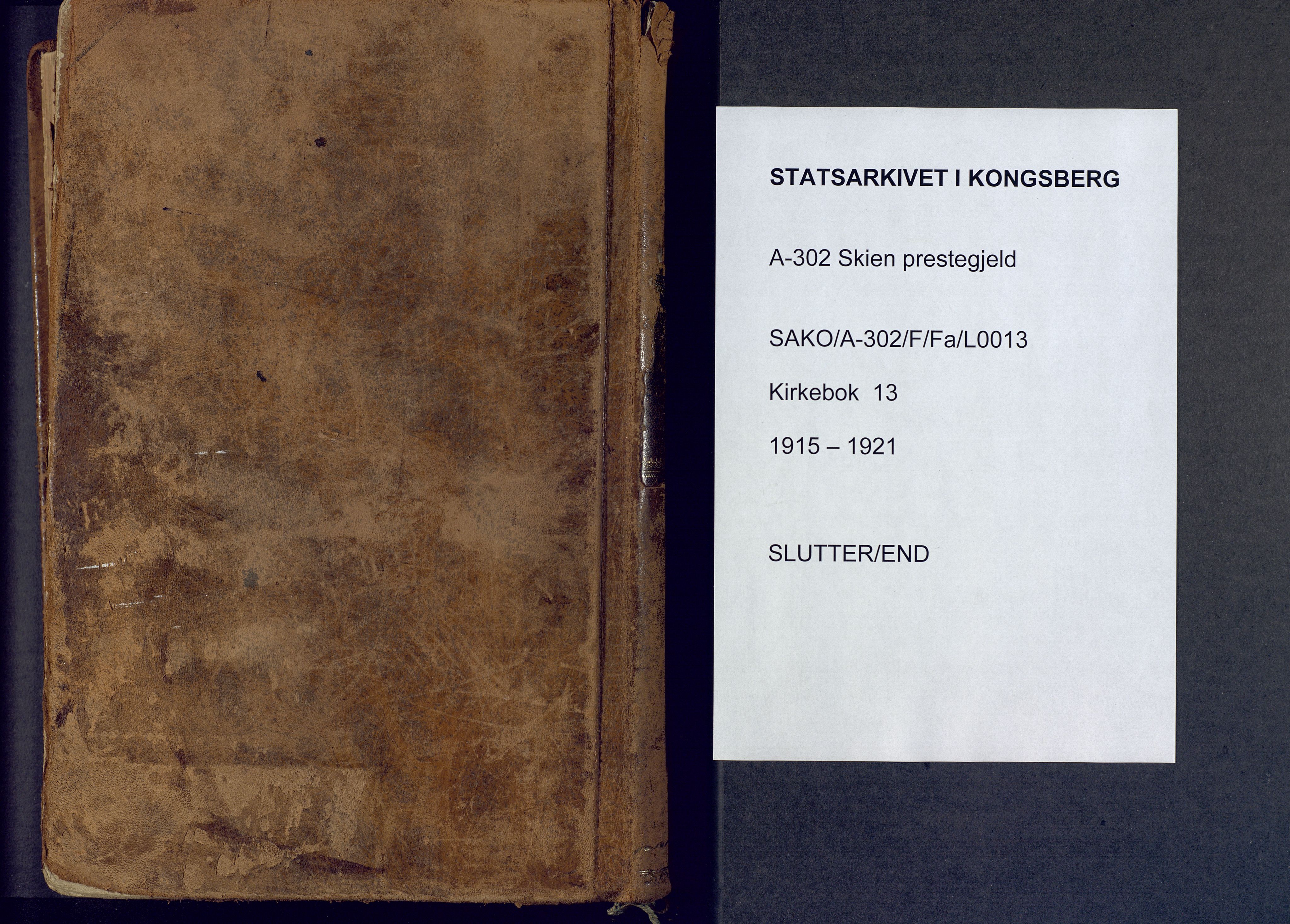 Skien kirkebøker, AV/SAKO-A-302/F/Fa/L0013: Parish register (official) no. 13, 1915-1921