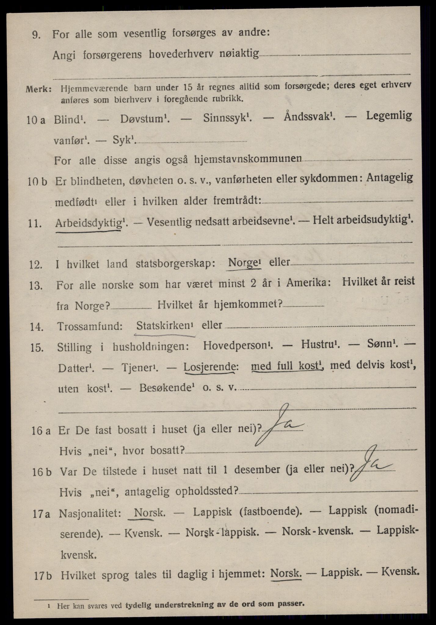 SAT, 1920 census for Singsås, 1920, p. 4012