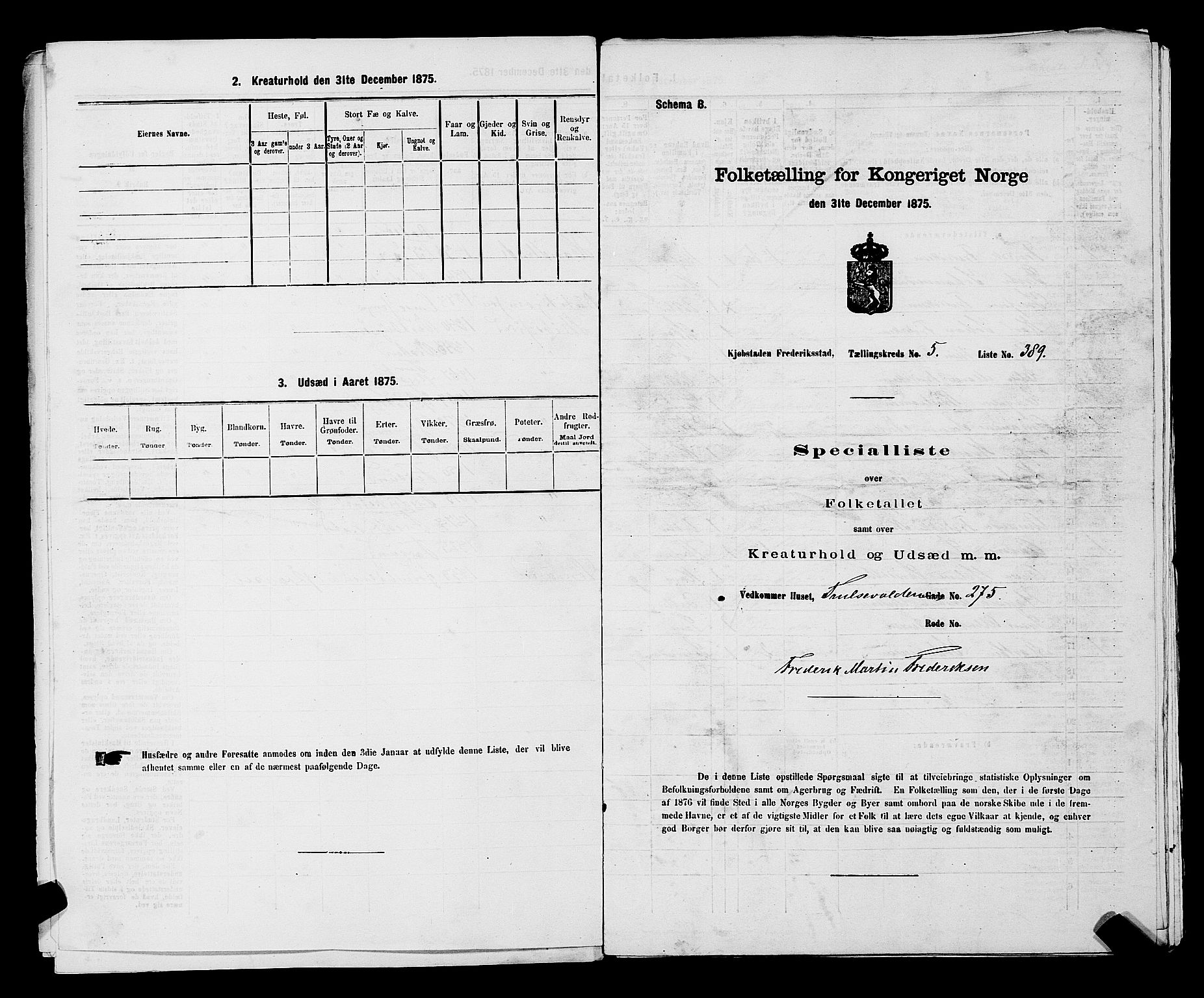 RA, 1875 census for 0103B Fredrikstad/Fredrikstad, 1875, p. 915
