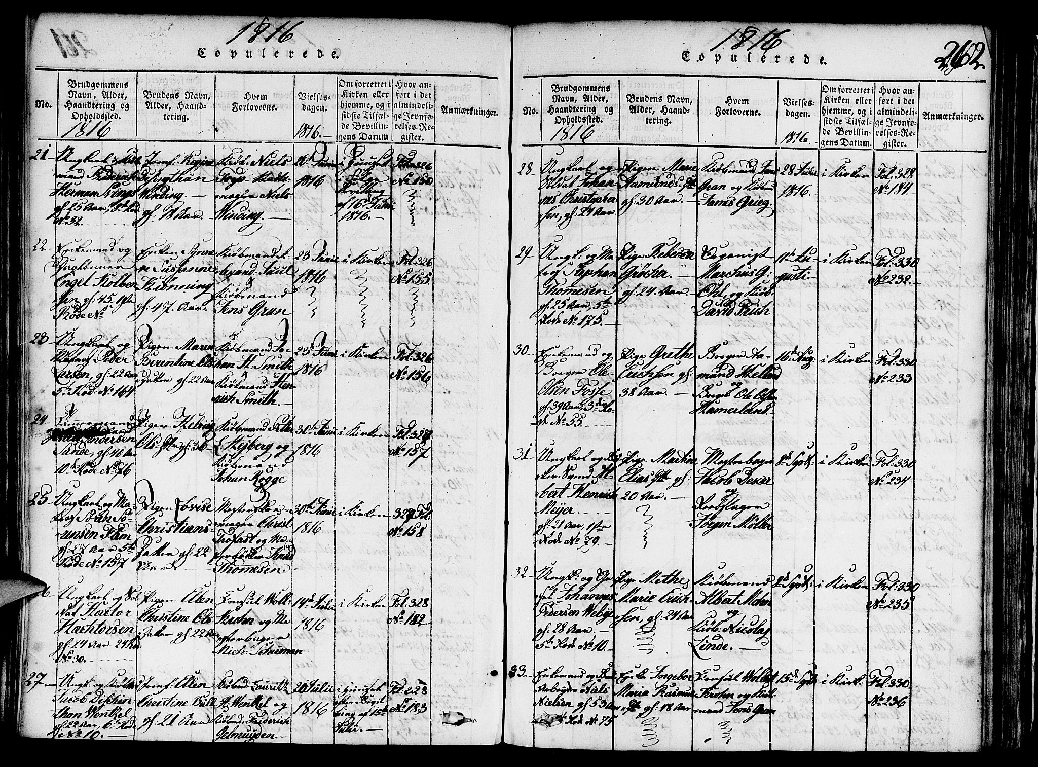 Nykirken Sokneprestembete, SAB/A-77101/H/Haa/L0011: Parish register (official) no. A 11, 1816-1821, p. 262