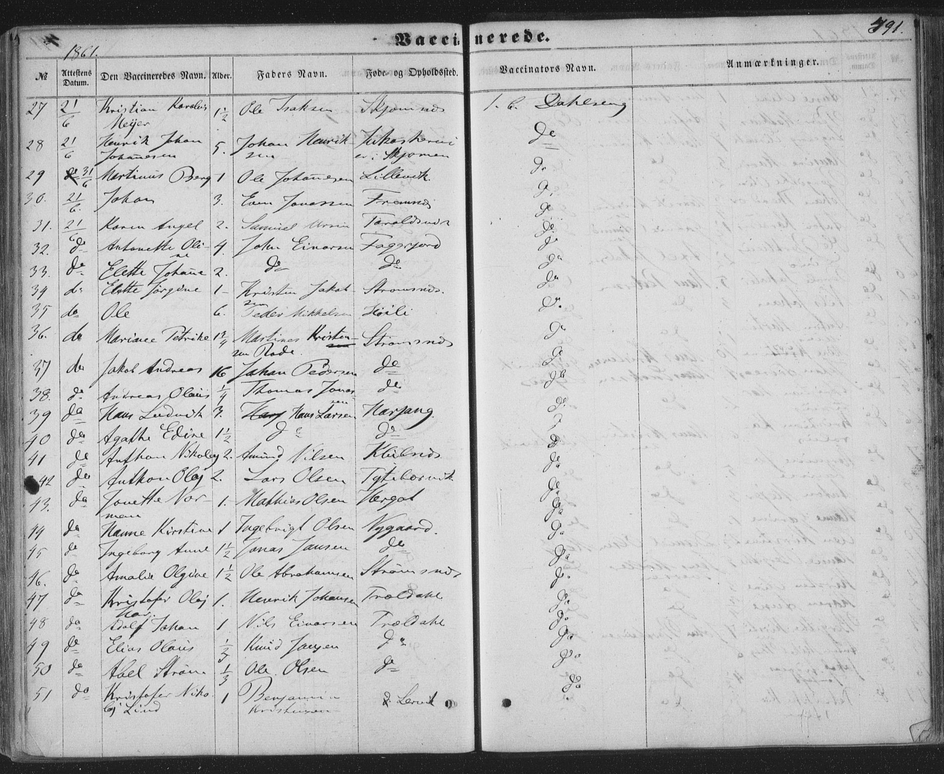 Ministerialprotokoller, klokkerbøker og fødselsregistre - Nordland, SAT/A-1459/863/L0896: Parish register (official) no. 863A08, 1861-1871, p. 491