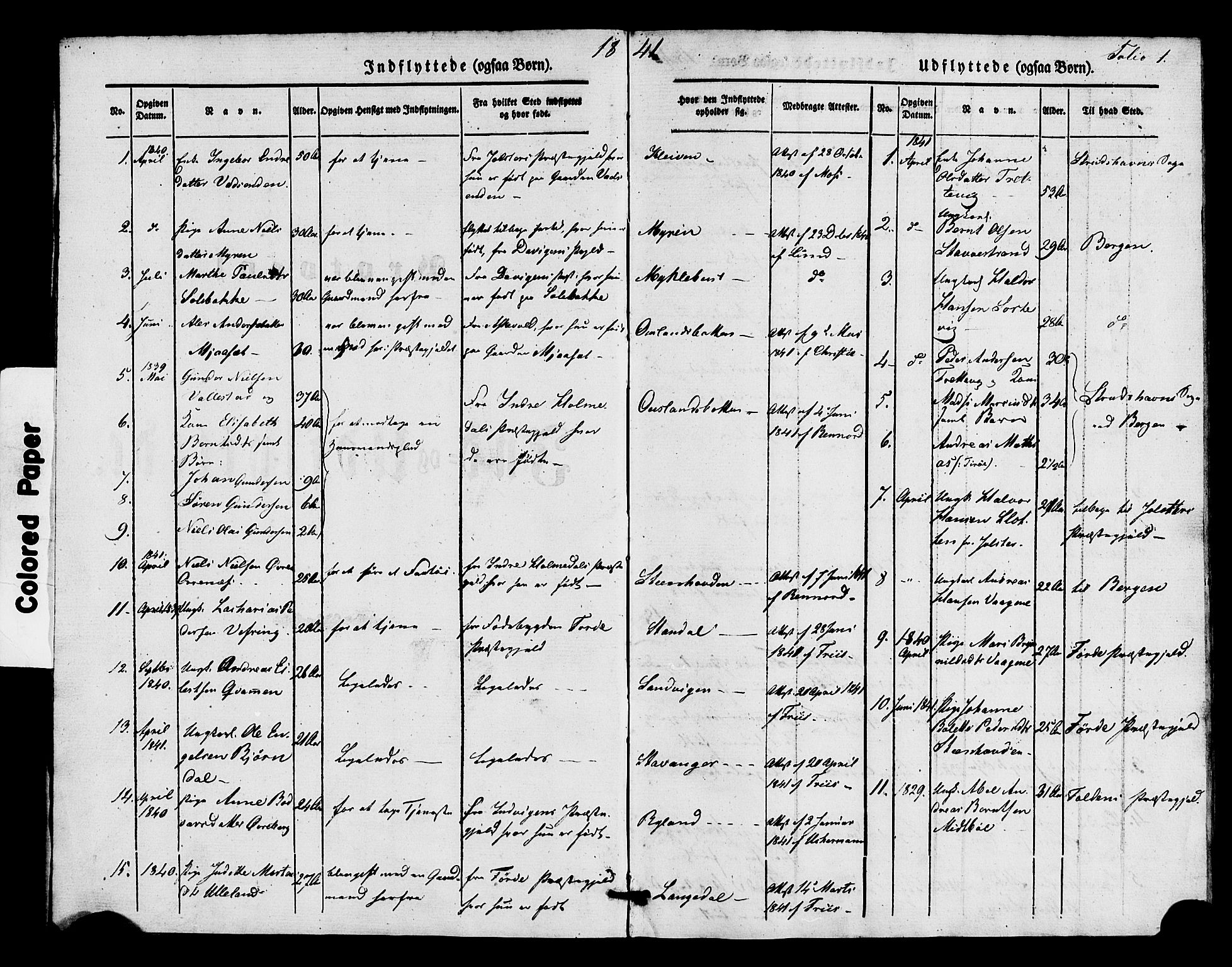 Kinn sokneprestembete, SAB/A-80801/H/Haa/Haaa/L0014: Parish register (official) no. A 14, 1841-1859, p. 1