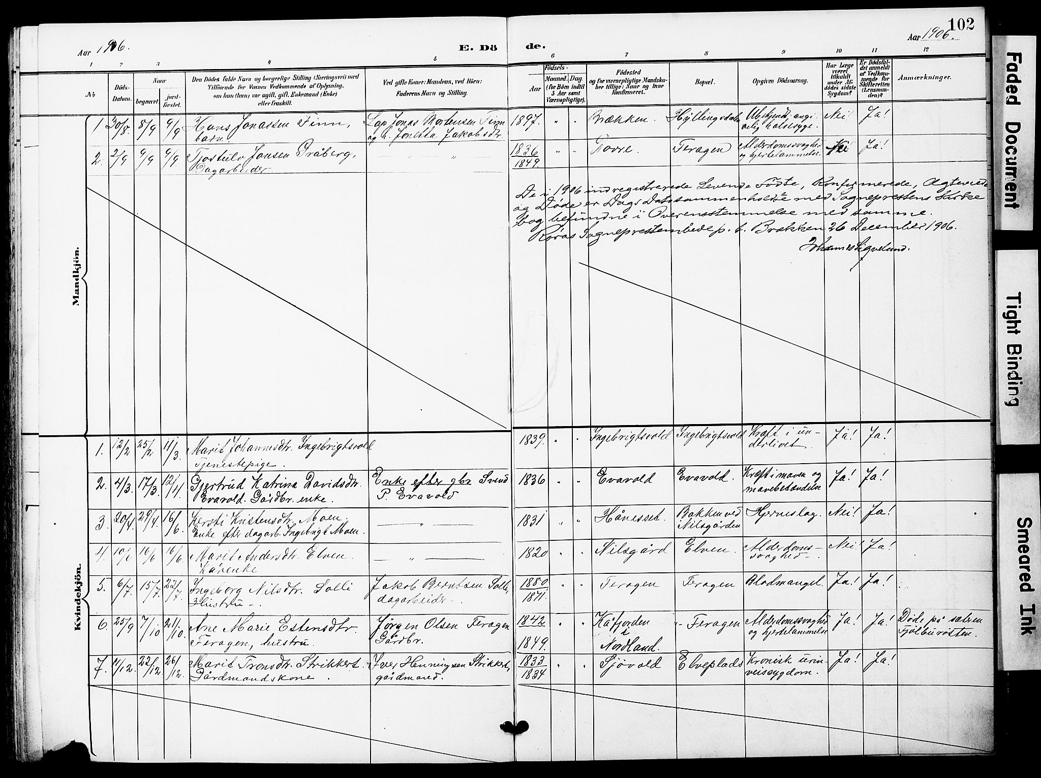 Ministerialprotokoller, klokkerbøker og fødselsregistre - Sør-Trøndelag, SAT/A-1456/683/L0950: Parish register (copy) no. 683C02, 1897-1918, p. 102