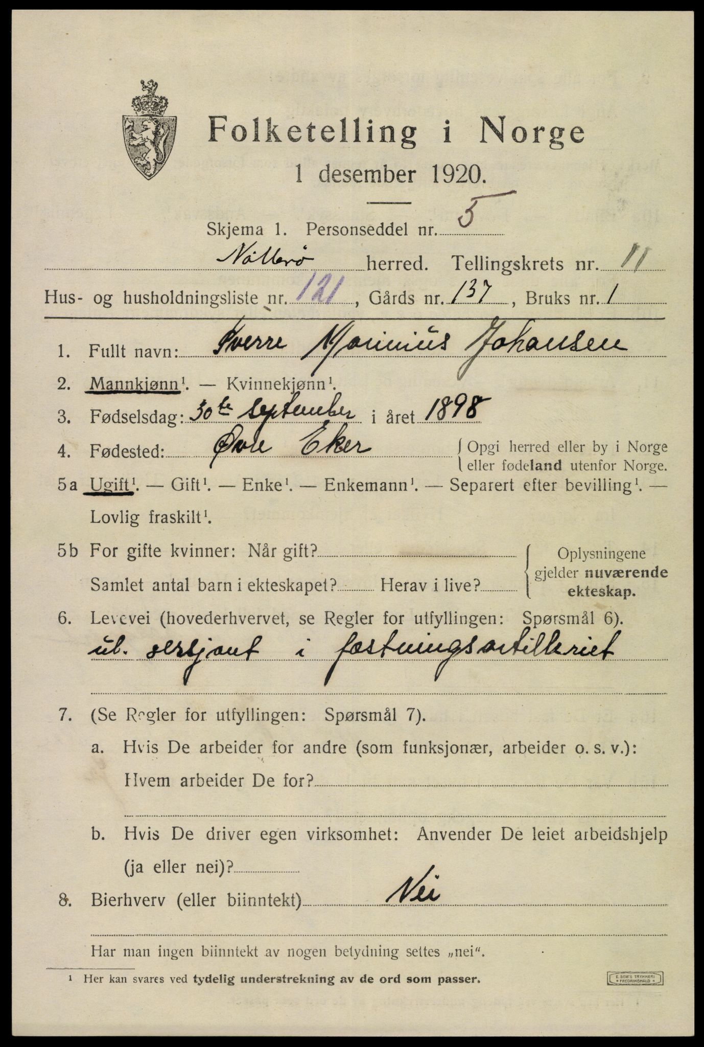 SAKO, 1920 census for Nøtterøy, 1920, p. 14675