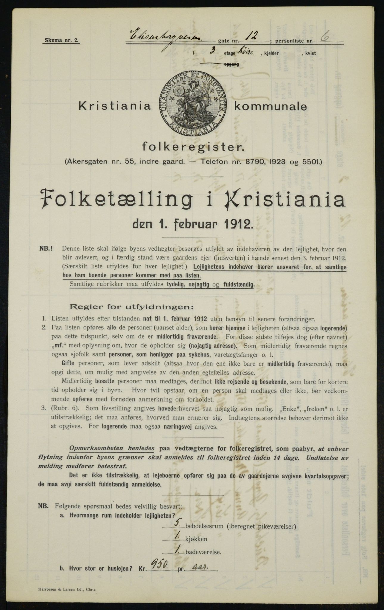 OBA, Municipal Census 1912 for Kristiania, 1912, p. 20562