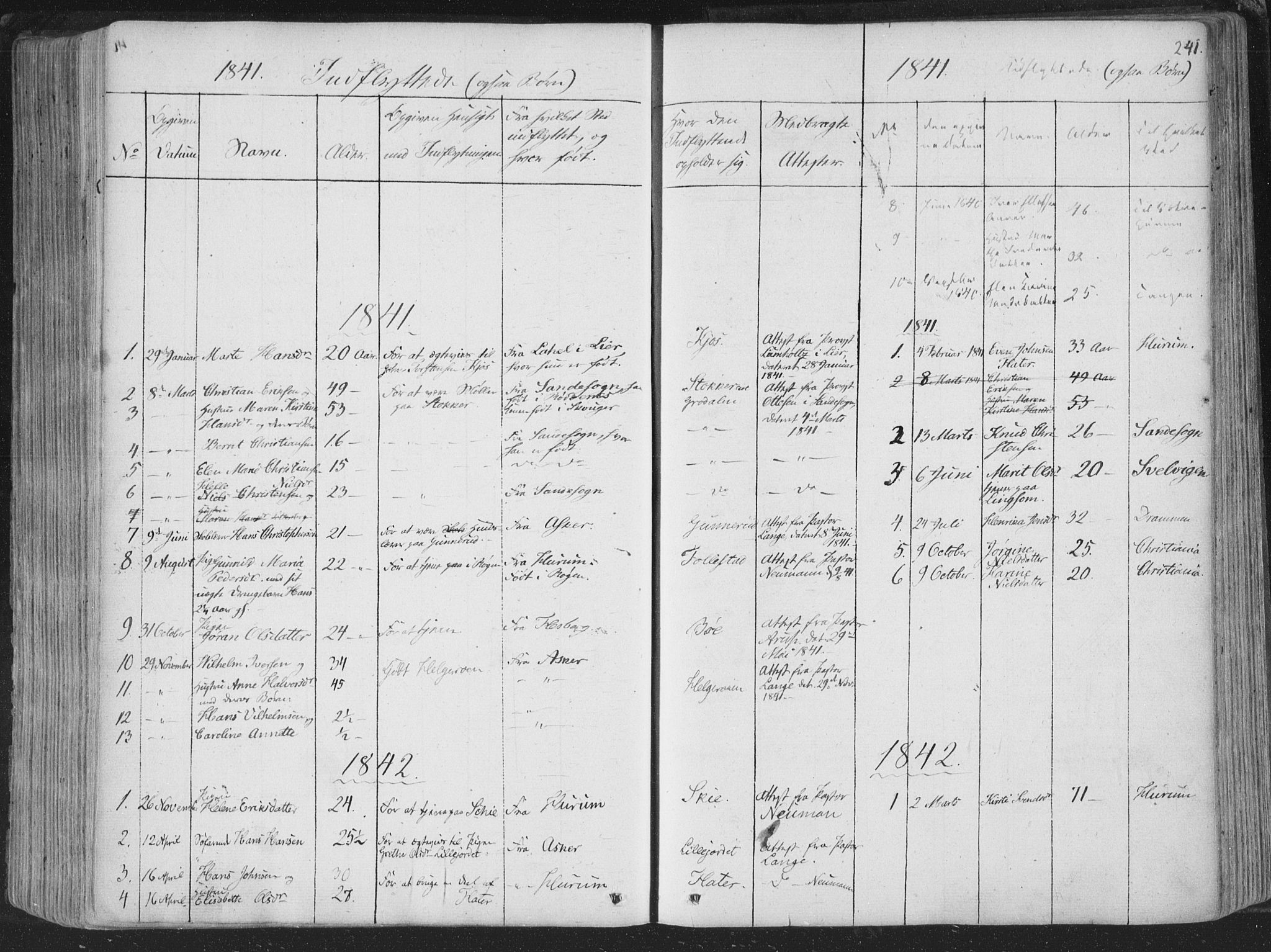 Røyken kirkebøker, AV/SAKO-A-241/F/Fa/L0005: Parish register (official) no. 5, 1833-1856, p. 241